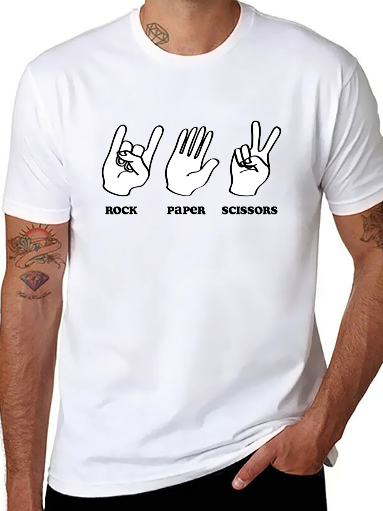 Rock Paper Scissors Graphic T-Shirt