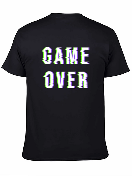 Game Over Glitch Style Black T-Shirt