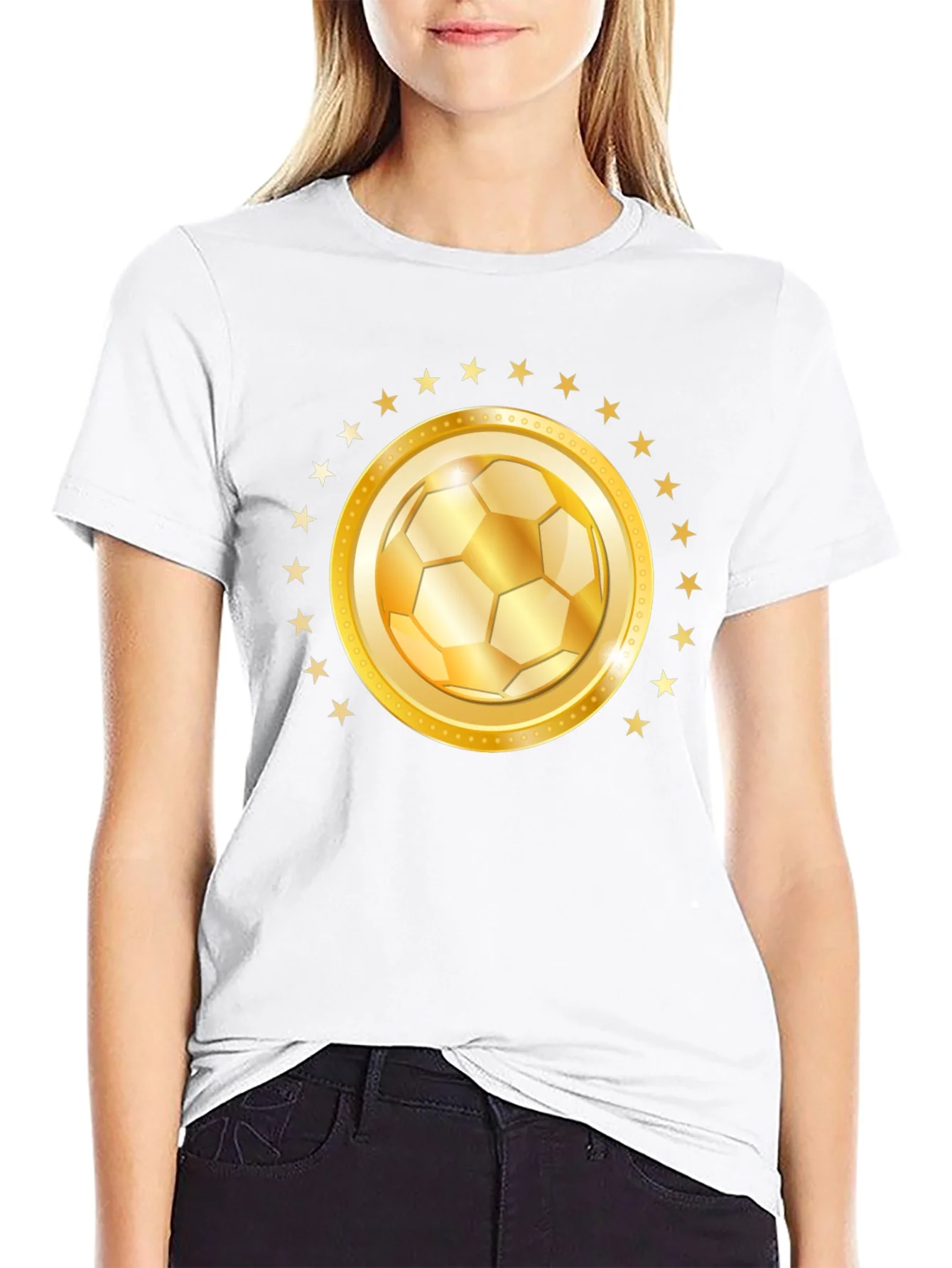 Golden Soccer Ball Star T-Shirt