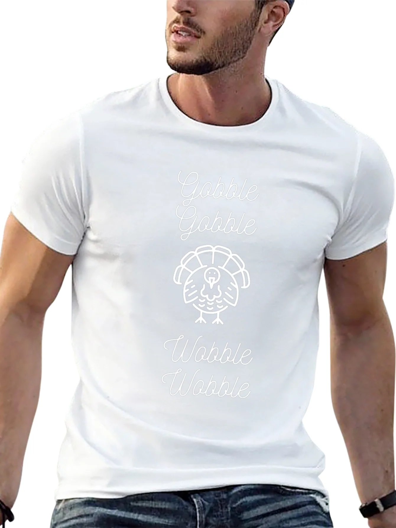Gobble Wobble Turkey Graphic Tee - Thanksgiving Fun!