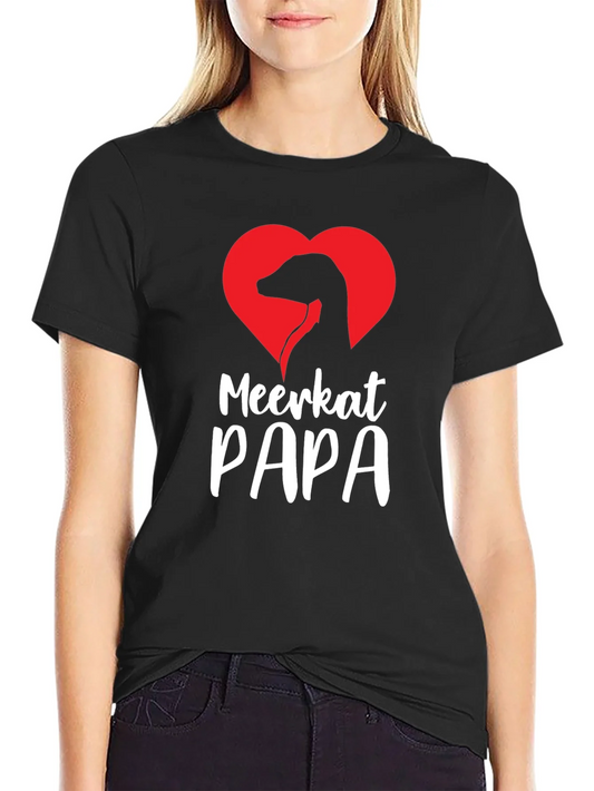 Meerkat Papa Heart Graphic Tee - Perfect Gift for Dad!