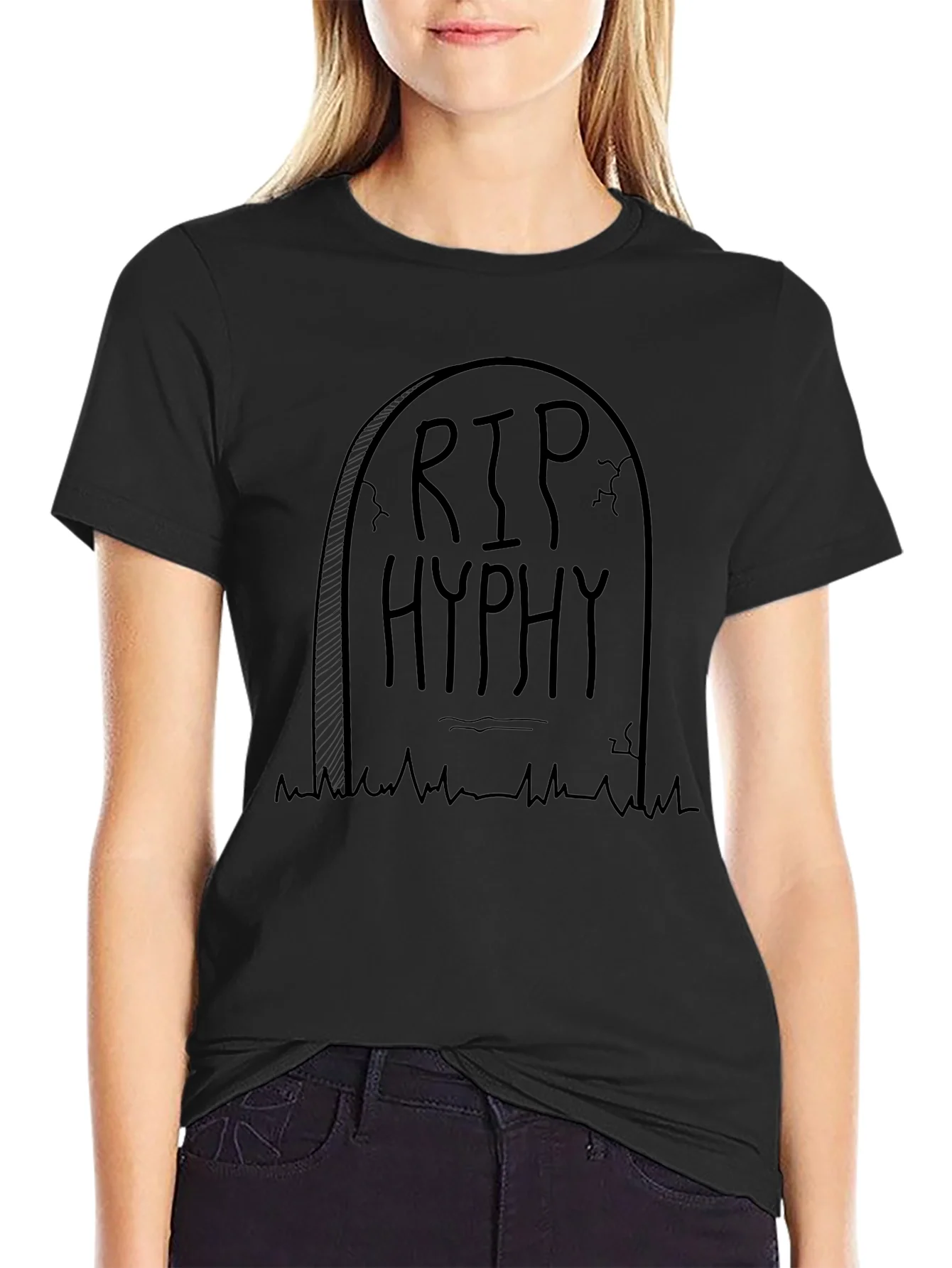 RIP Hyphy Tombstone Graphic Tee - Black