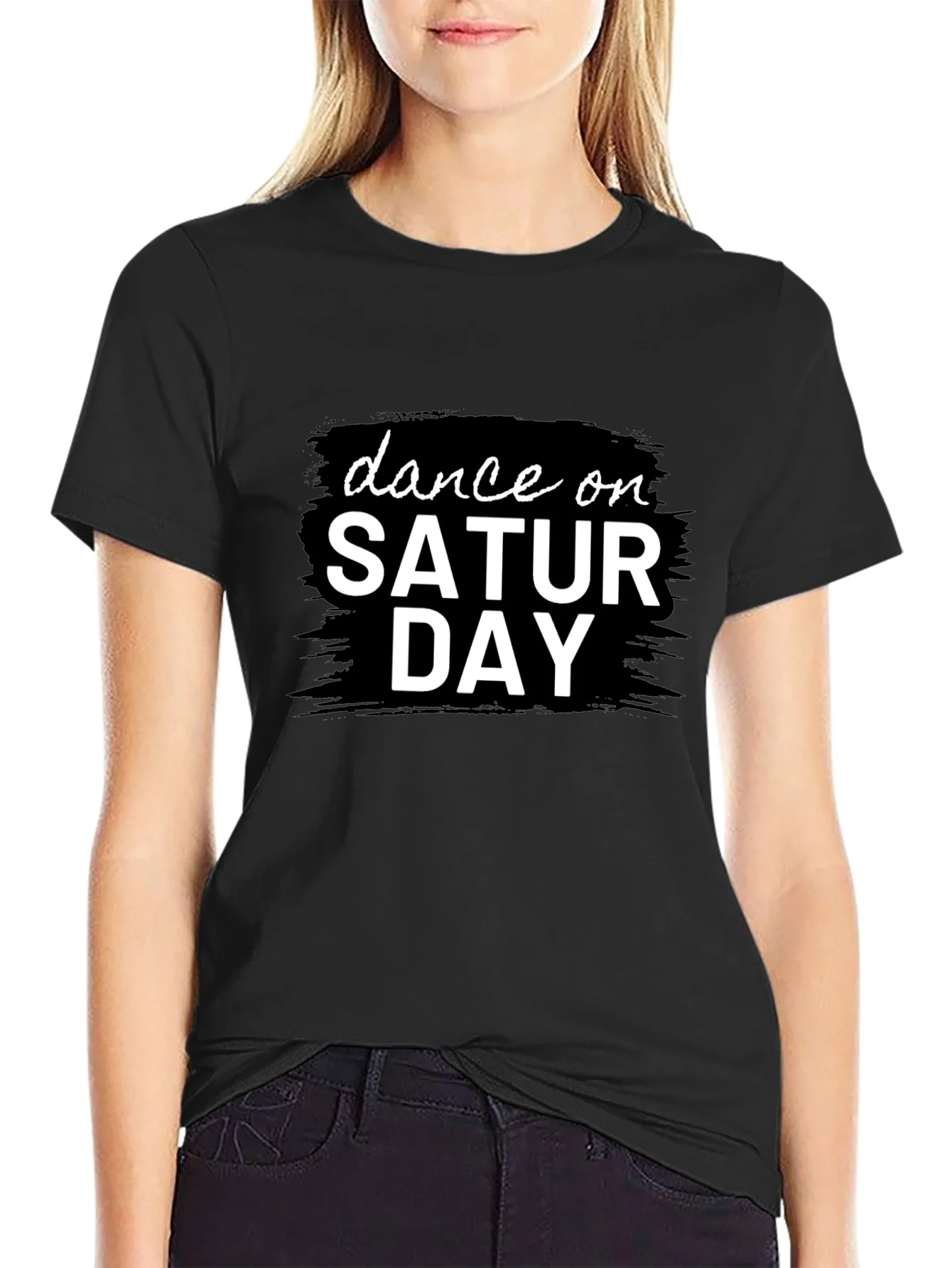 Dance On Saturday Black Graphic Tee