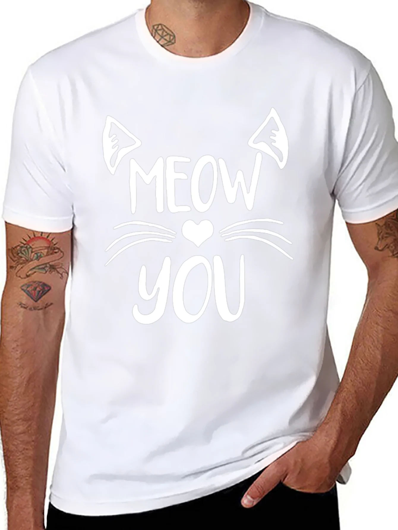 Meow You Graphic Tee - Trendy Cat Lover Shirt