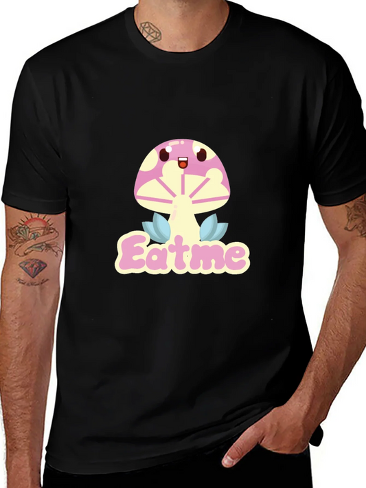 Eat Me Mushroom Graphic Tee - Black