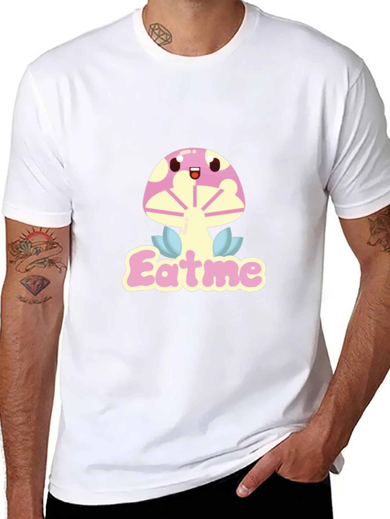 Eat Me Mushroom Graphic Tee - Black