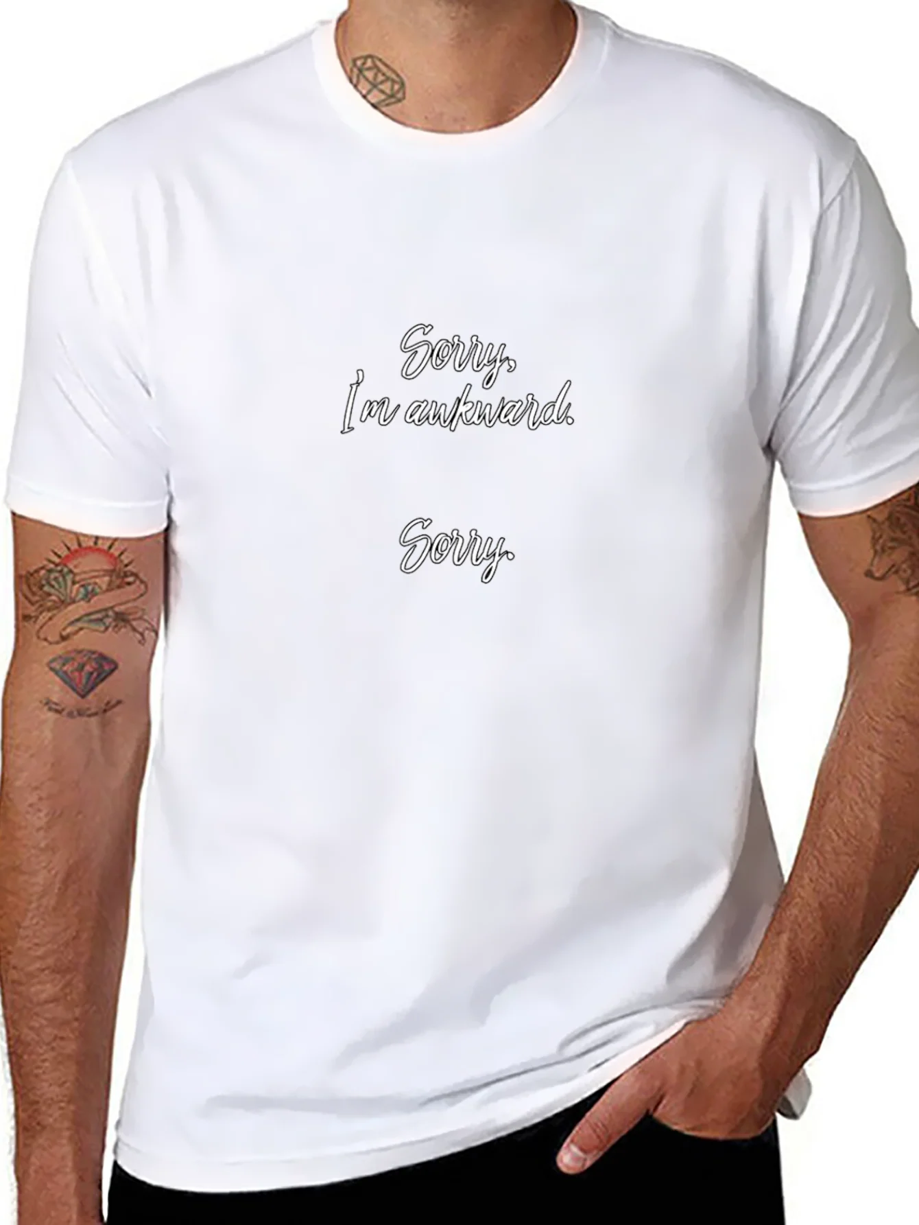 Awkward Apology Black Cotton Tee