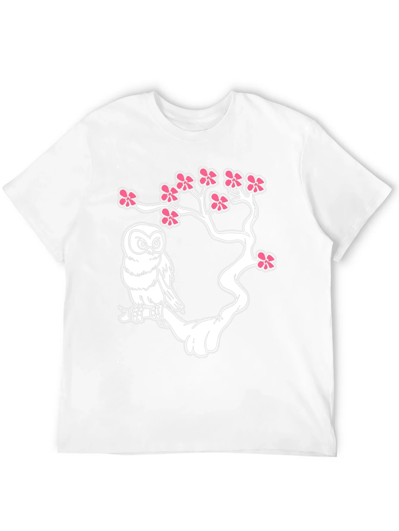 Owl on Branch Graphic T-Shirt - Black