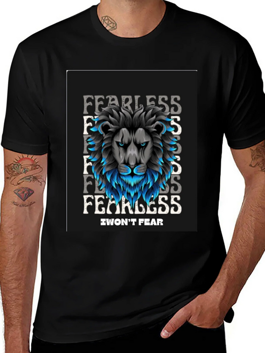 Fearless Lion Graphic Black T-Shirt - I Wont Fear