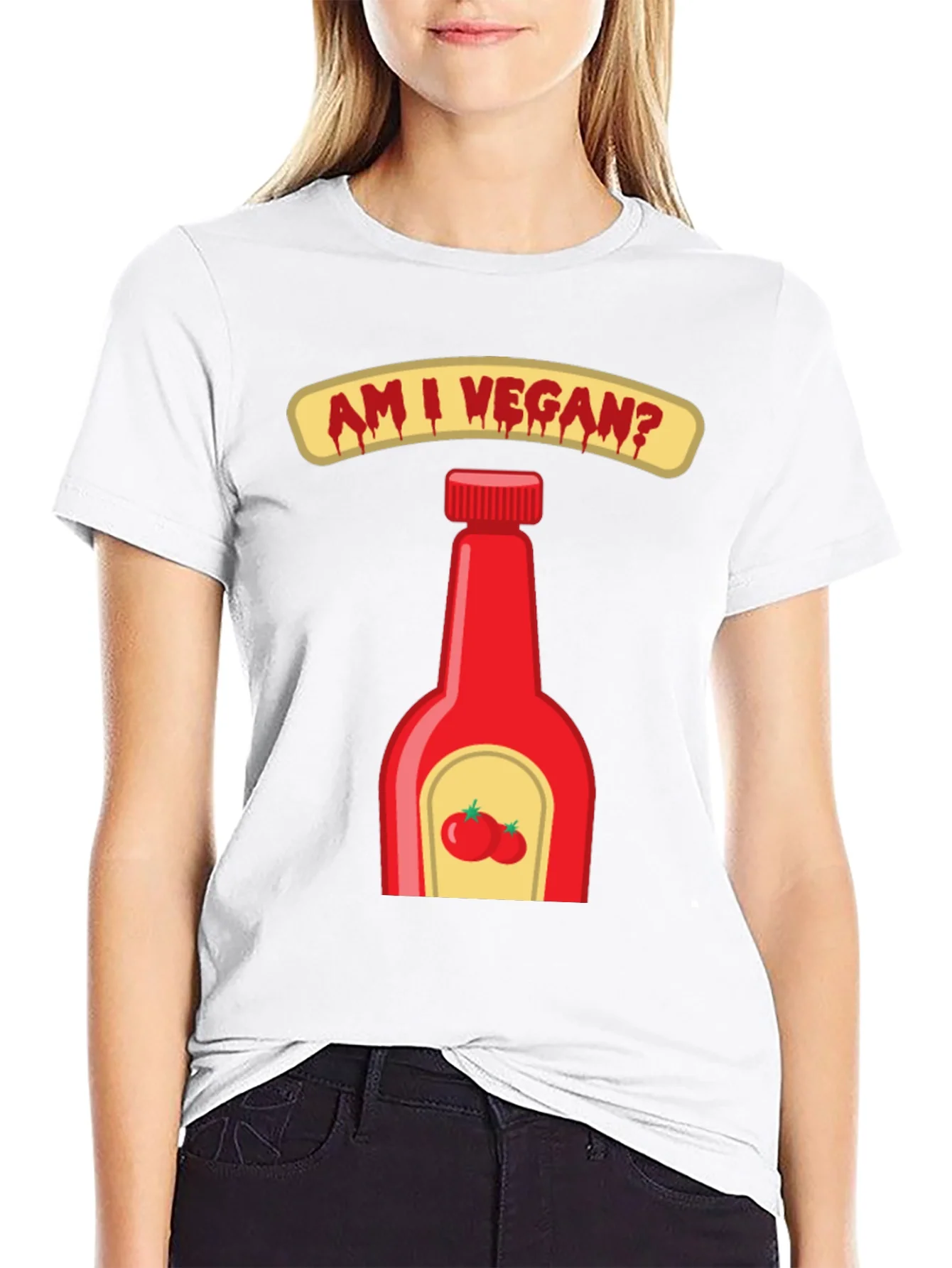 Am I Vegan Ketchup Graphic T-Shirt