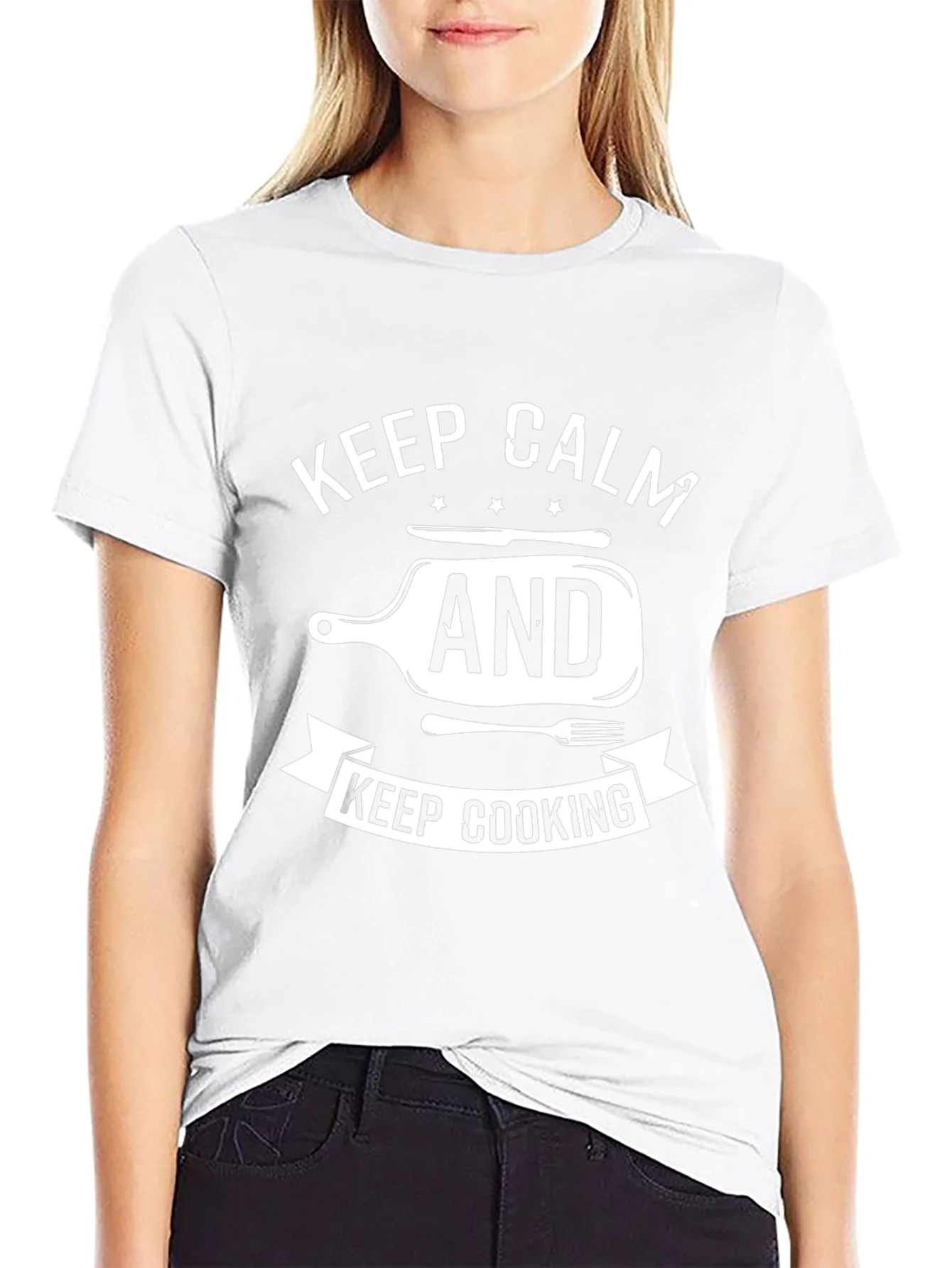 Keep Calm and Keep Cooking T-Shirt - Black