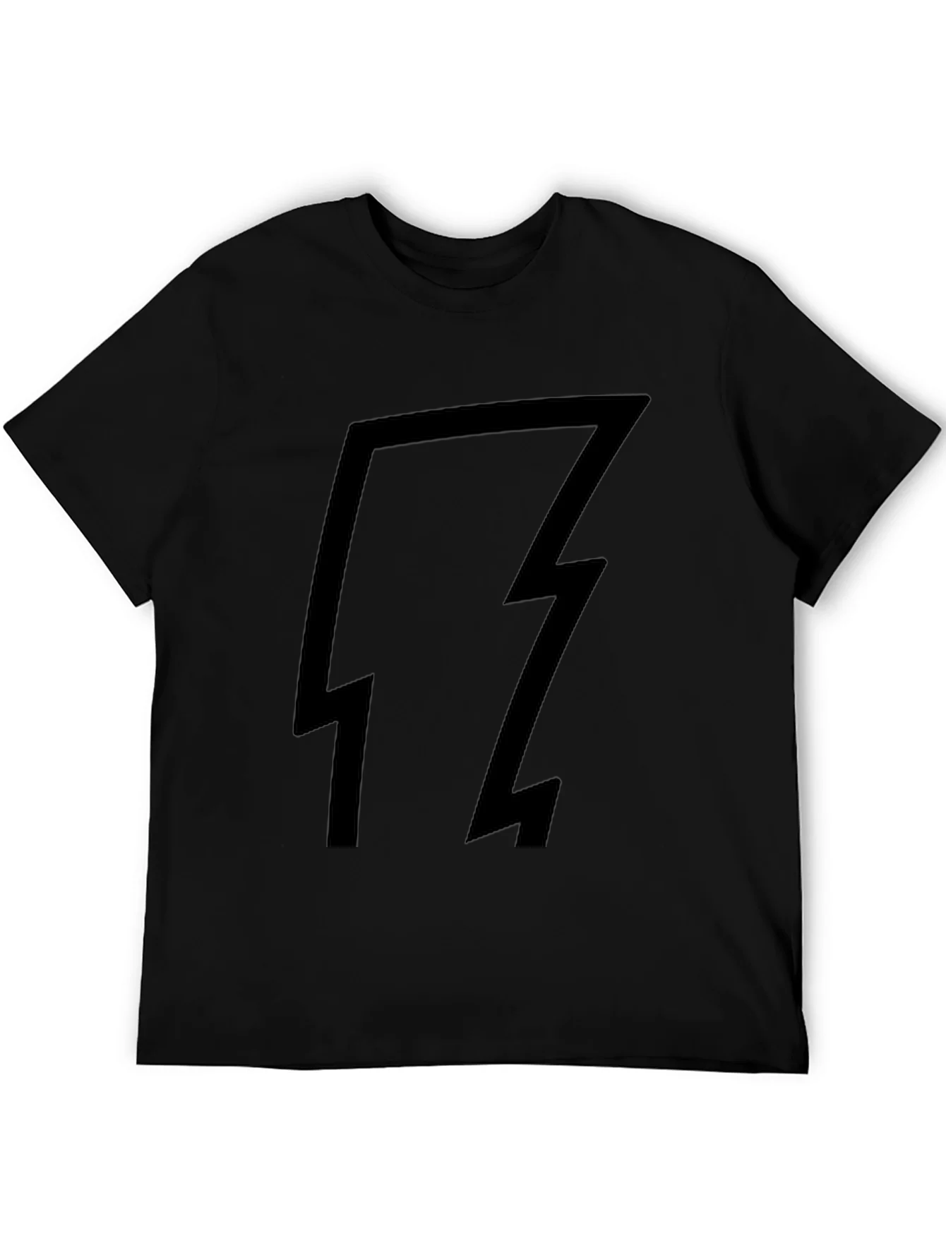 Black T-Shirt with Lightning Bolt Design