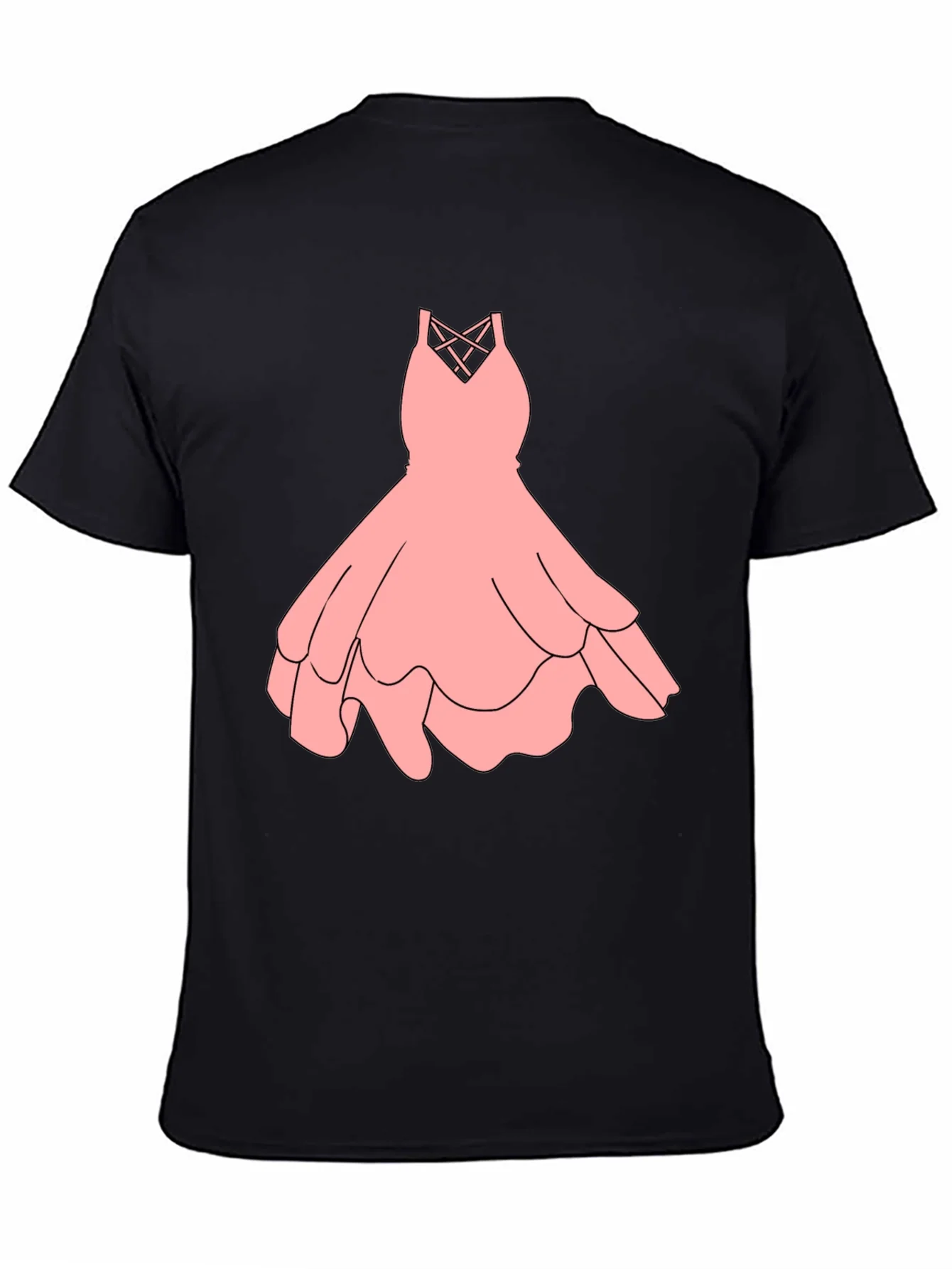 Black Tee with Pink Dress Graphic