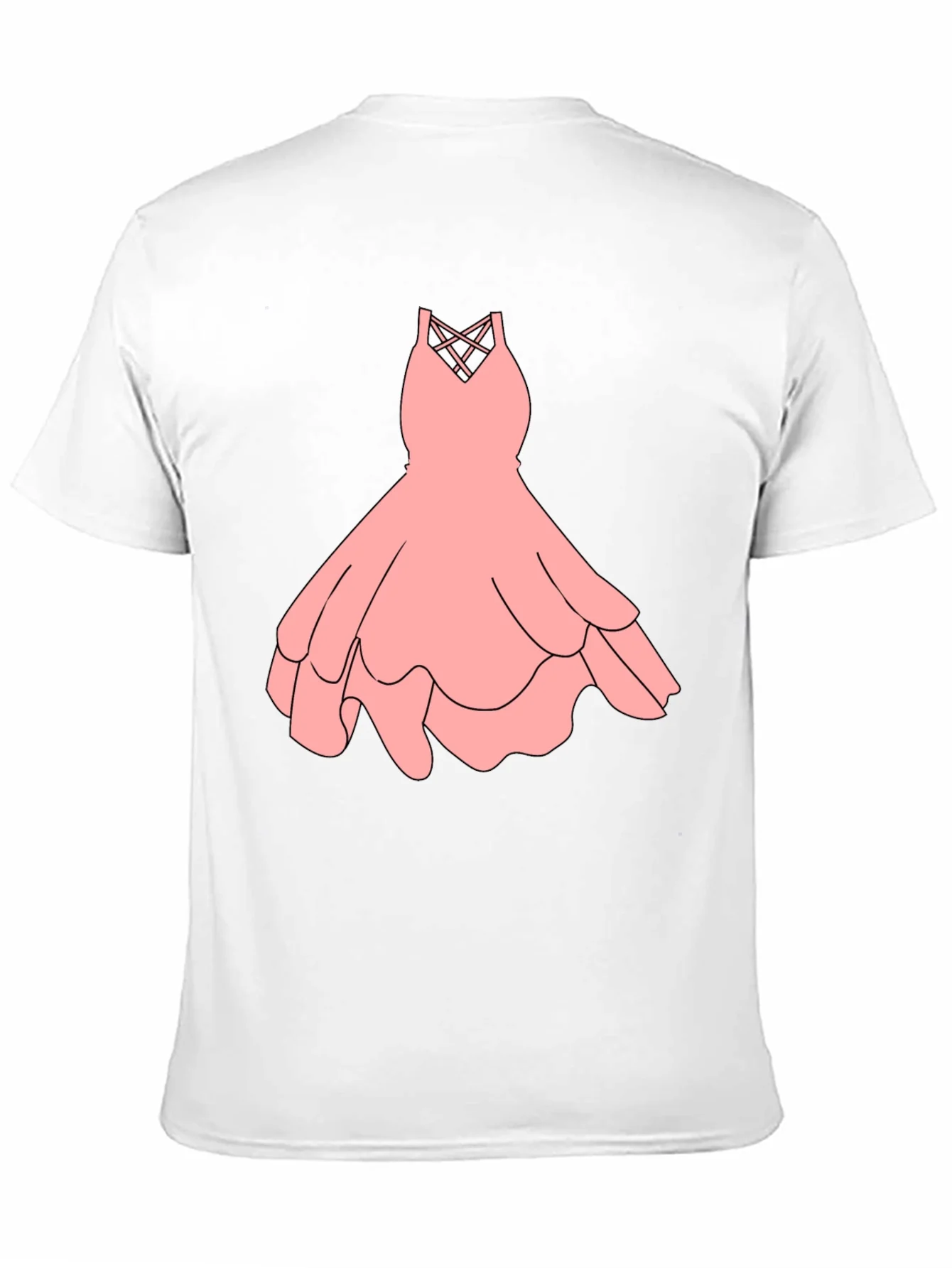 Black Tee with Pink Dress Graphic