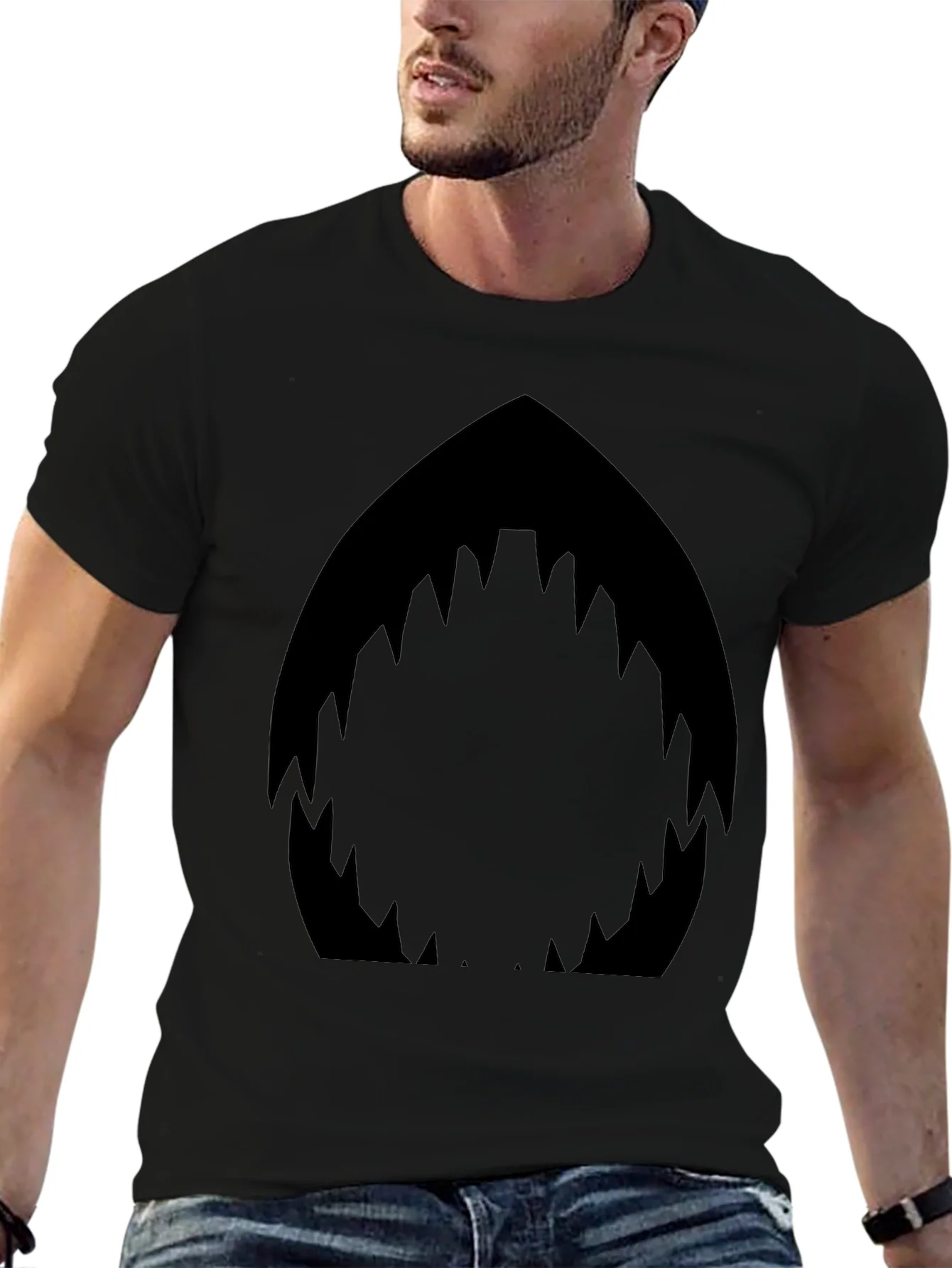 Shark Mouth Graphic Black T-Shirt - Mens Fashion