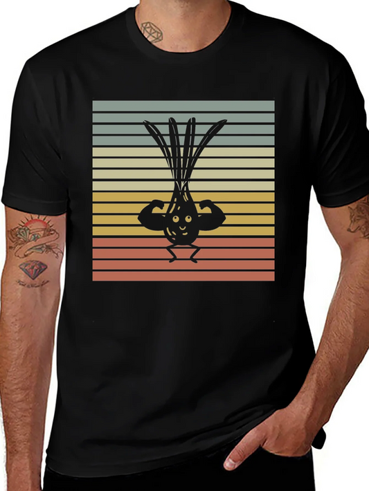 Funny Buff Onion T-Shirt - Retro Vegetable Gym Tee