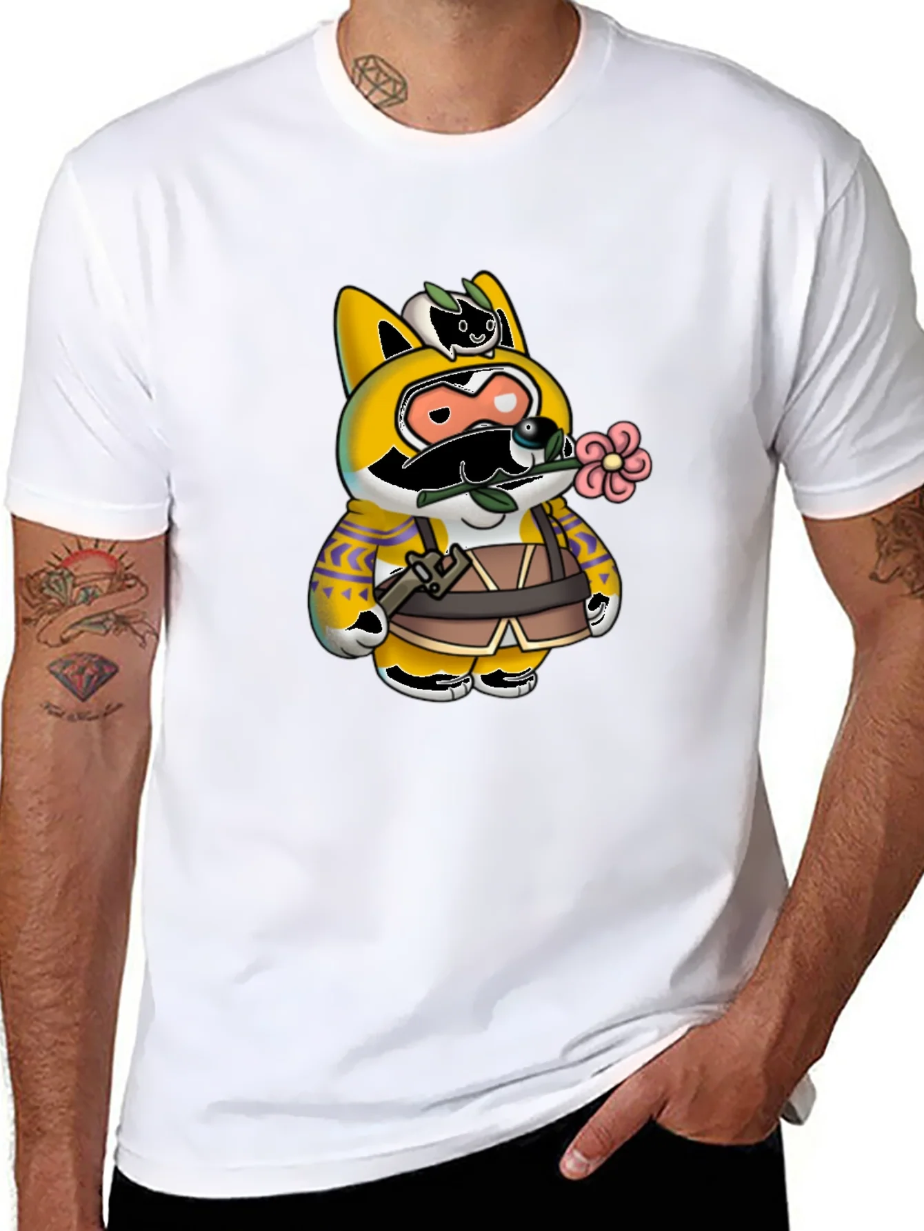 Cartoon Character Graphic Print Black T-Shirt
