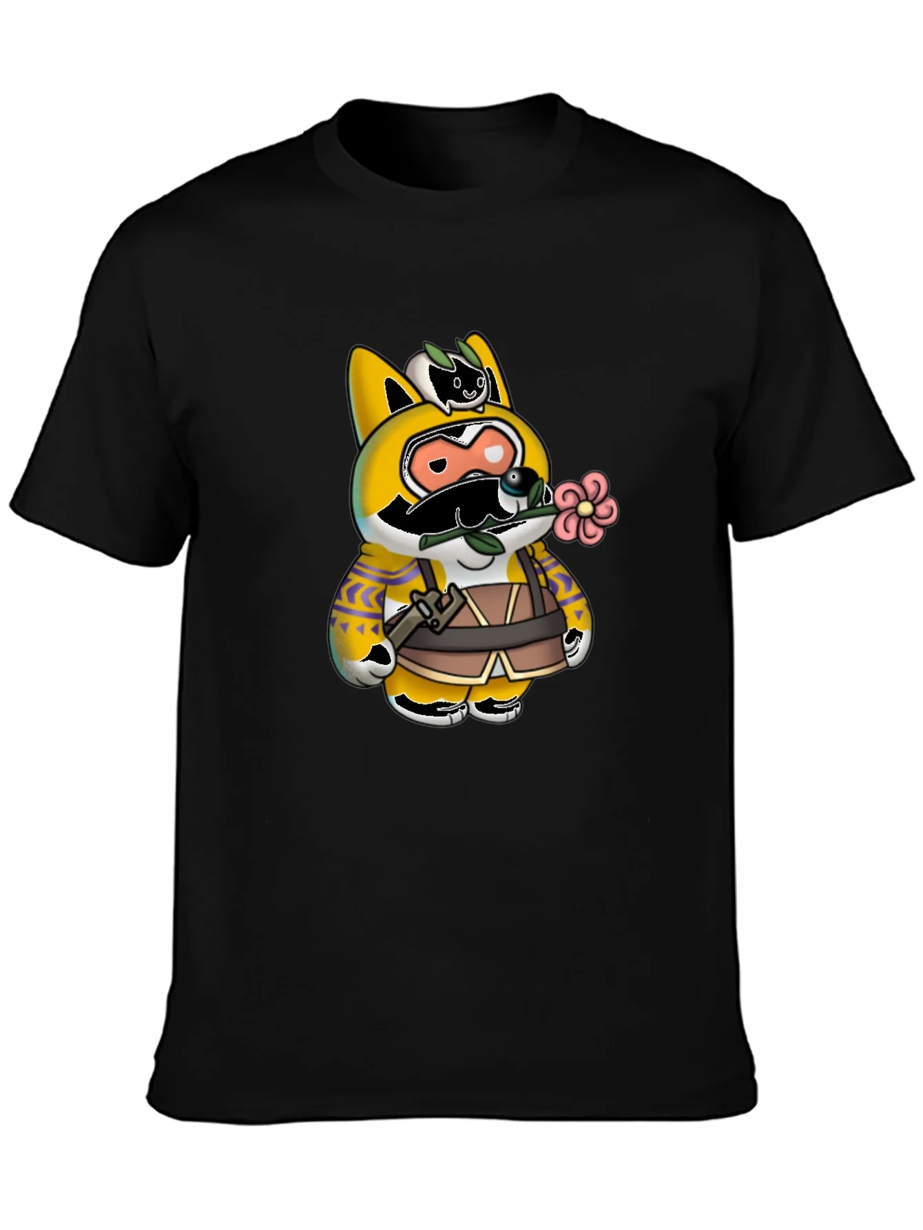 Cartoon Character Graphic Print Black T-Shirt