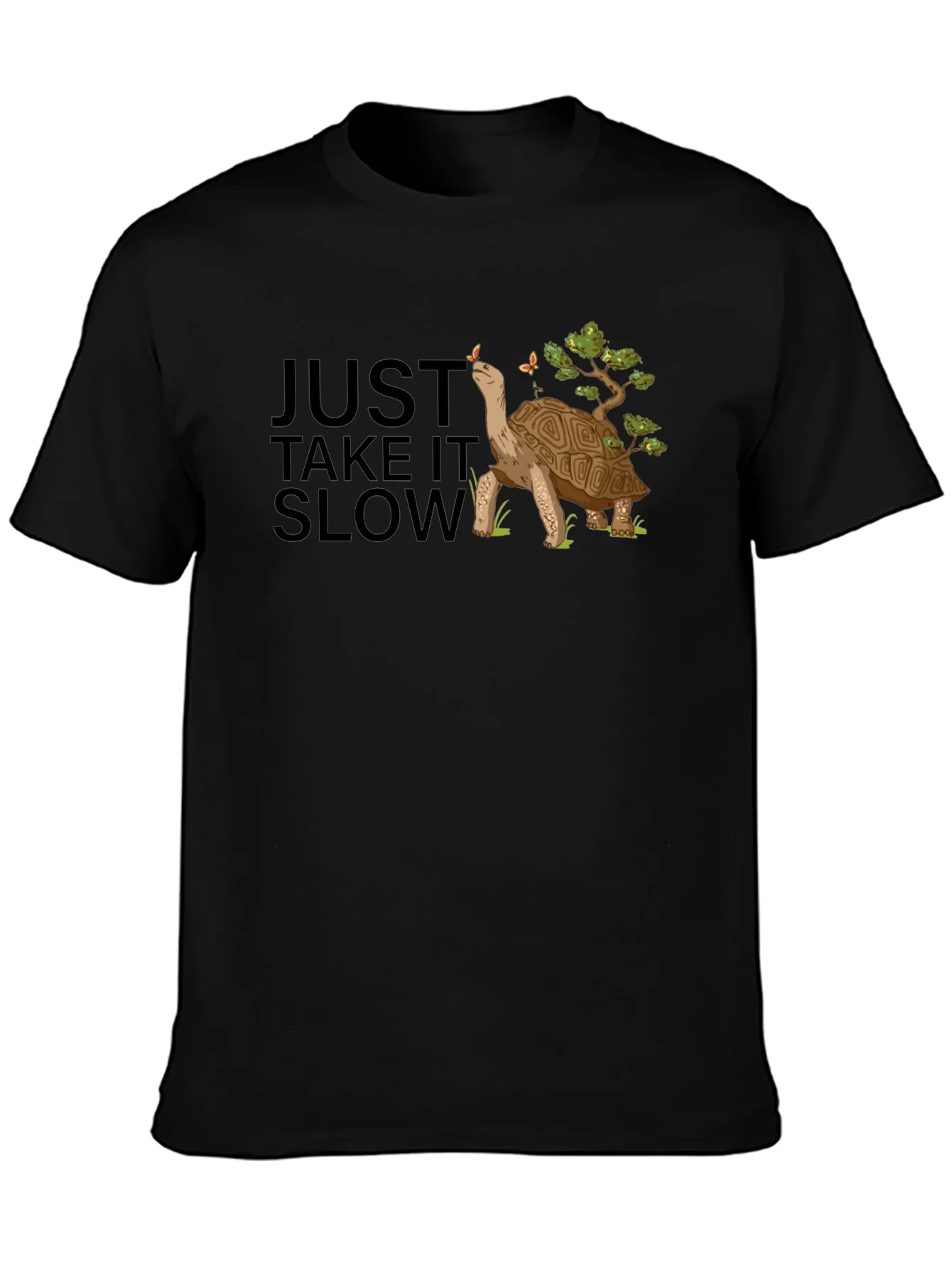 Just Take It Slow Black Turtle T-Shirt