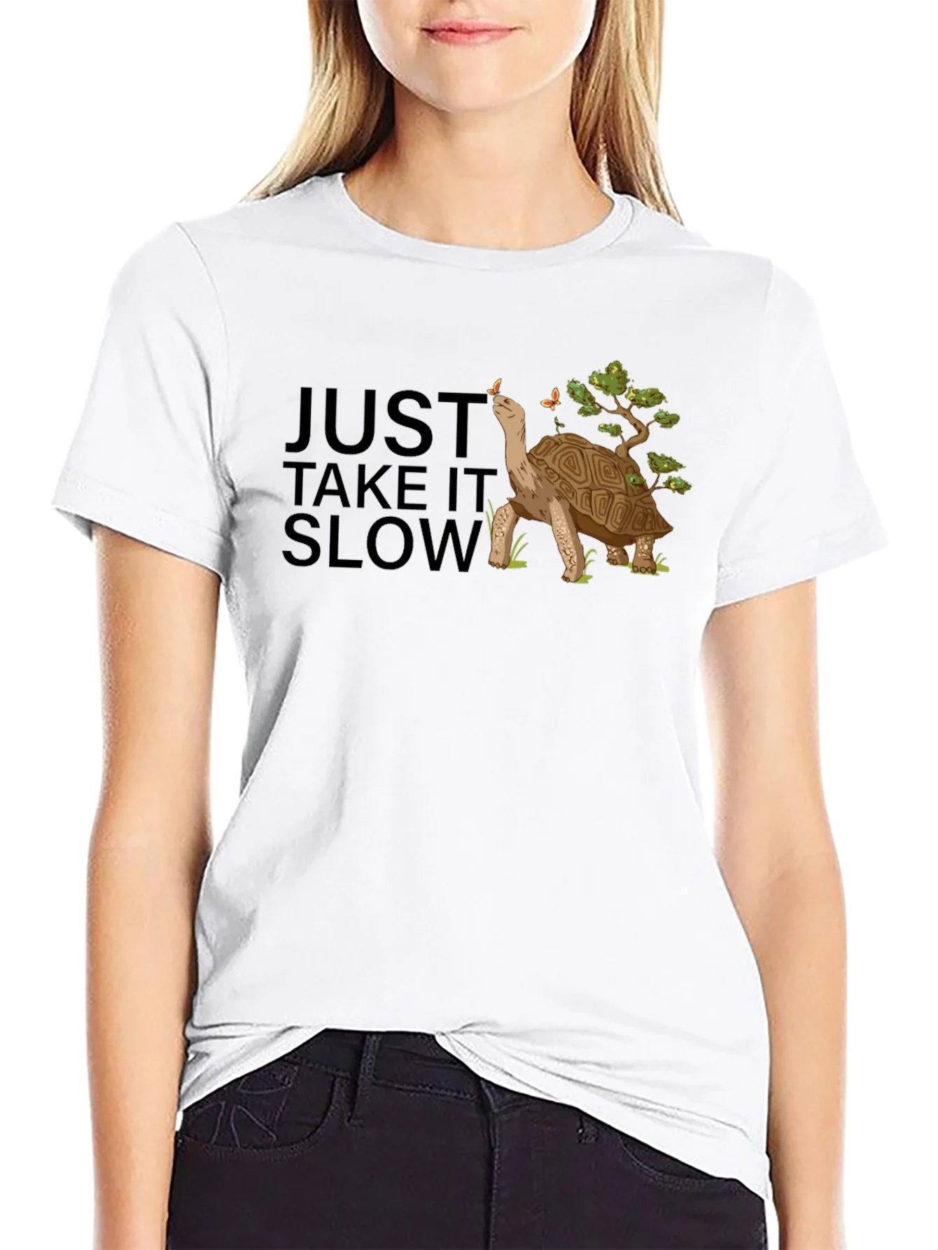 Just Take It Slow Black Turtle T-Shirt