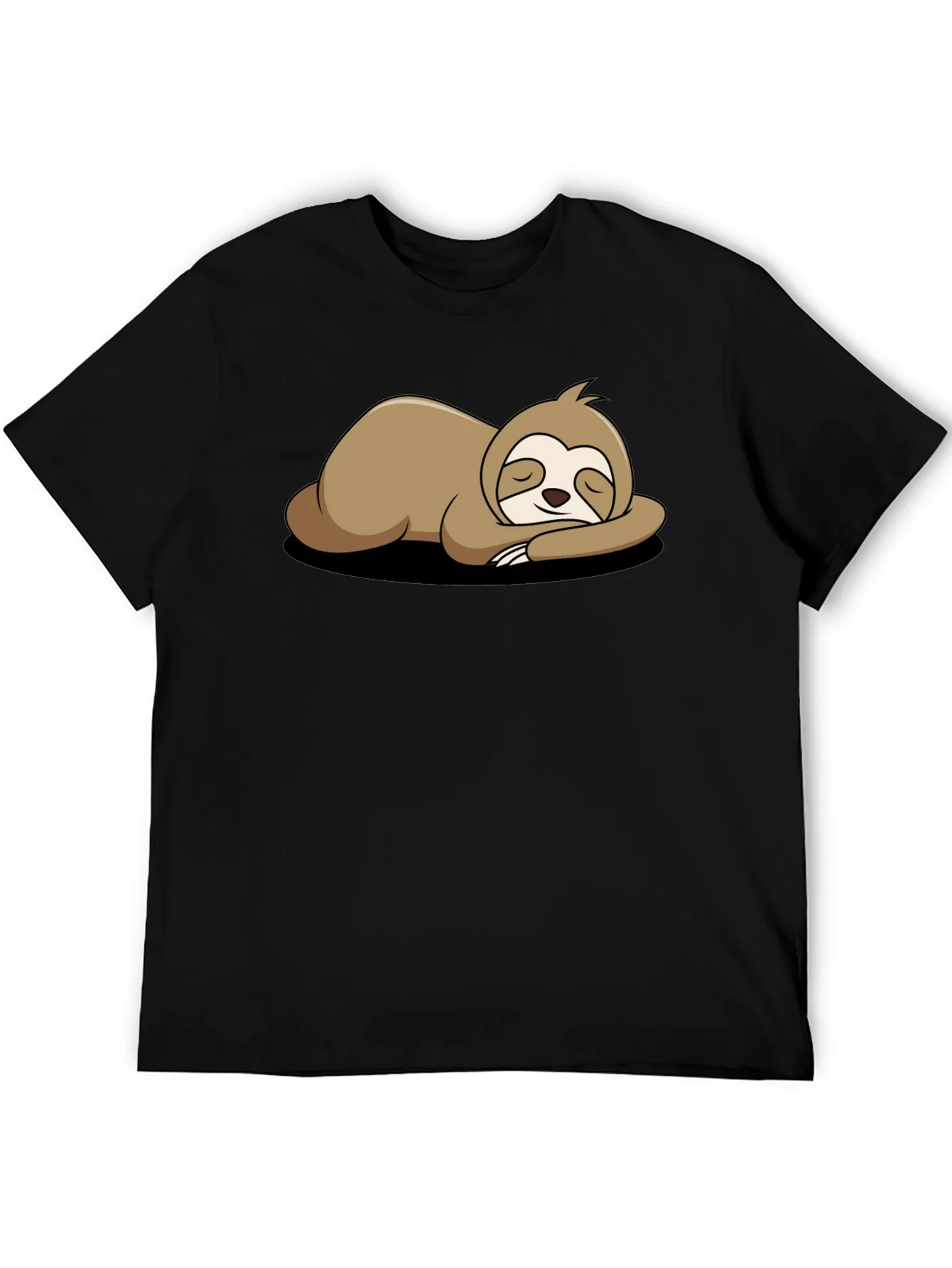Relaxed Sloth Graphic Tee - Black Comfort