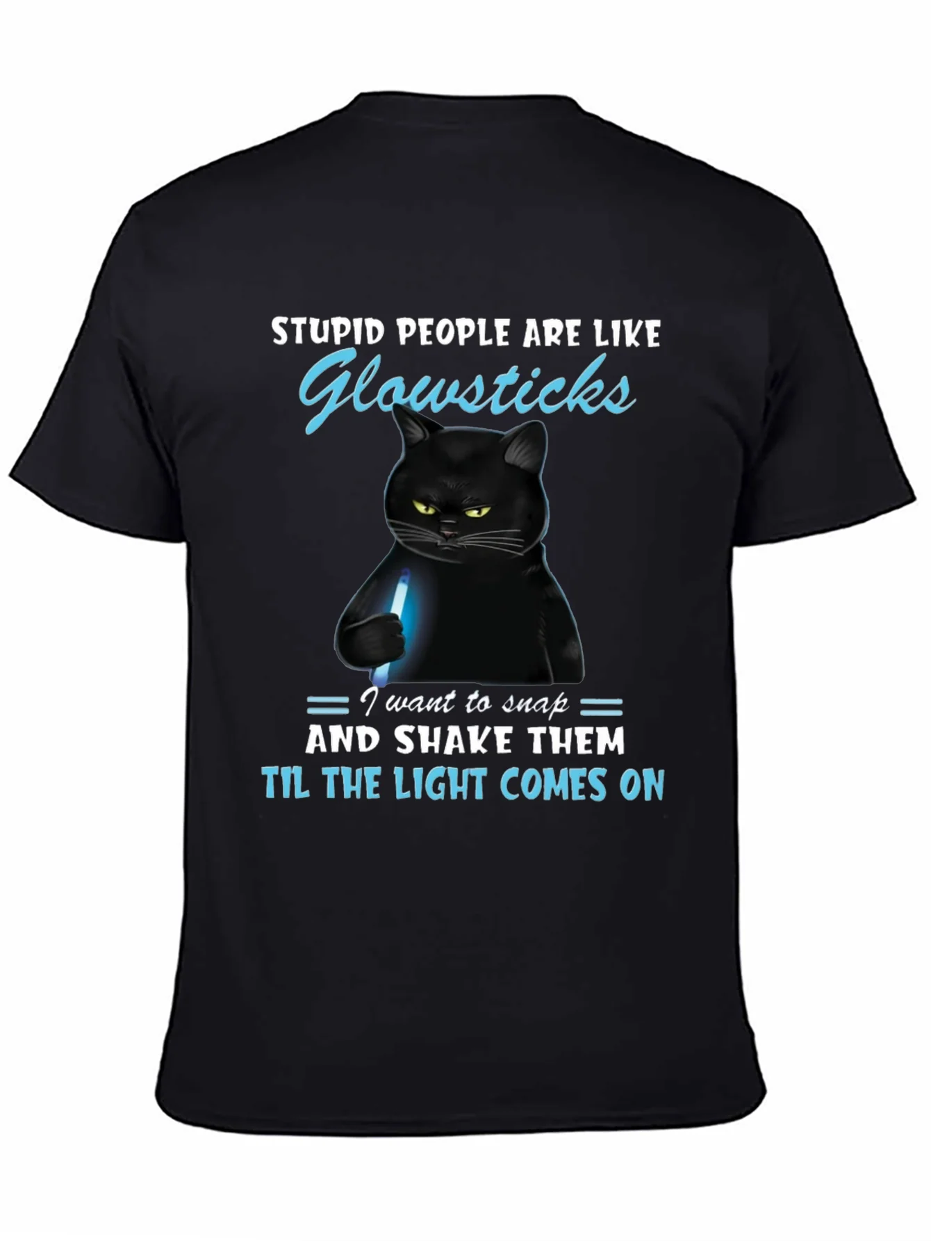 Funny Cat Glowsticks Graphic T-Shirt