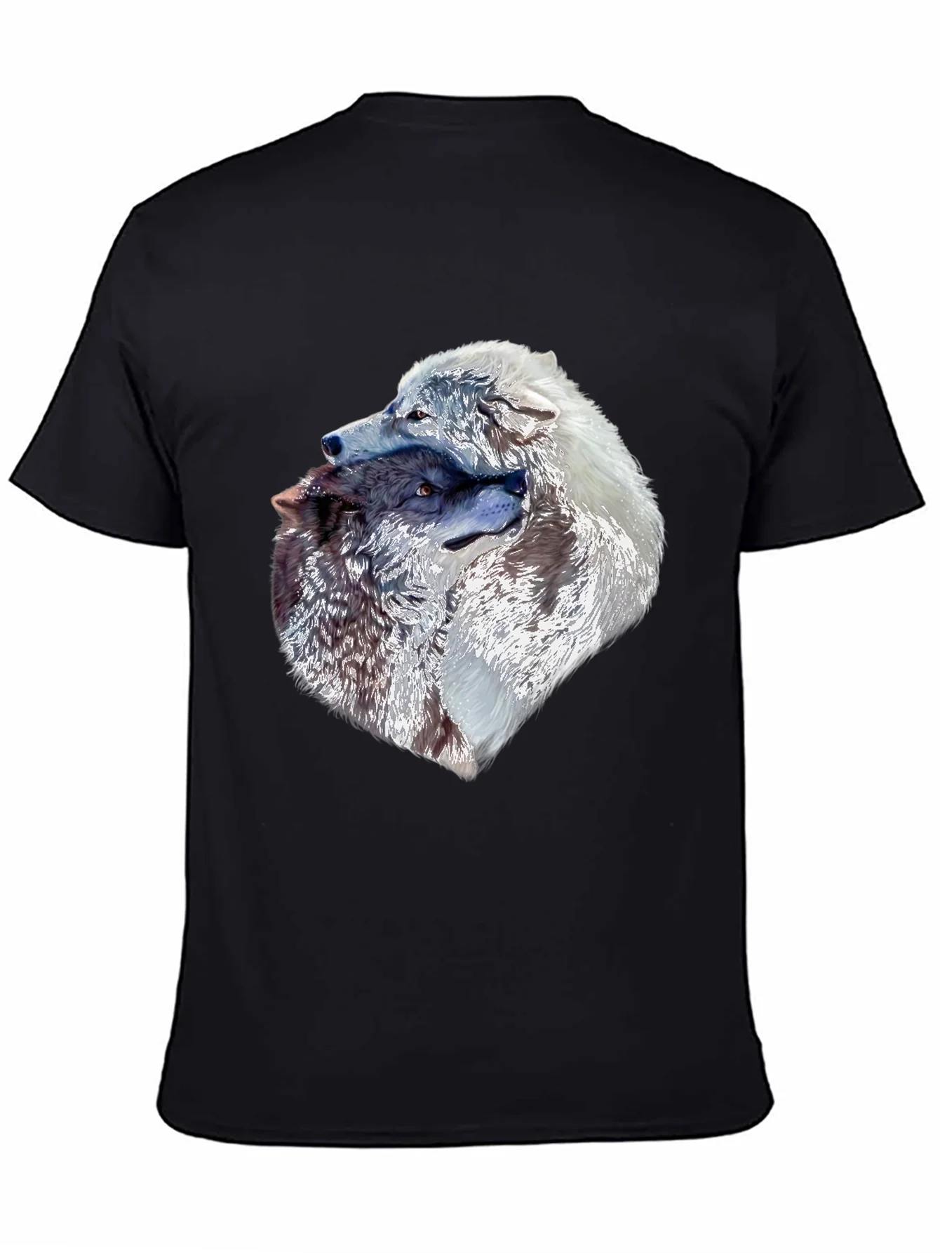 Wolves Head Graphic Black T-Shirt