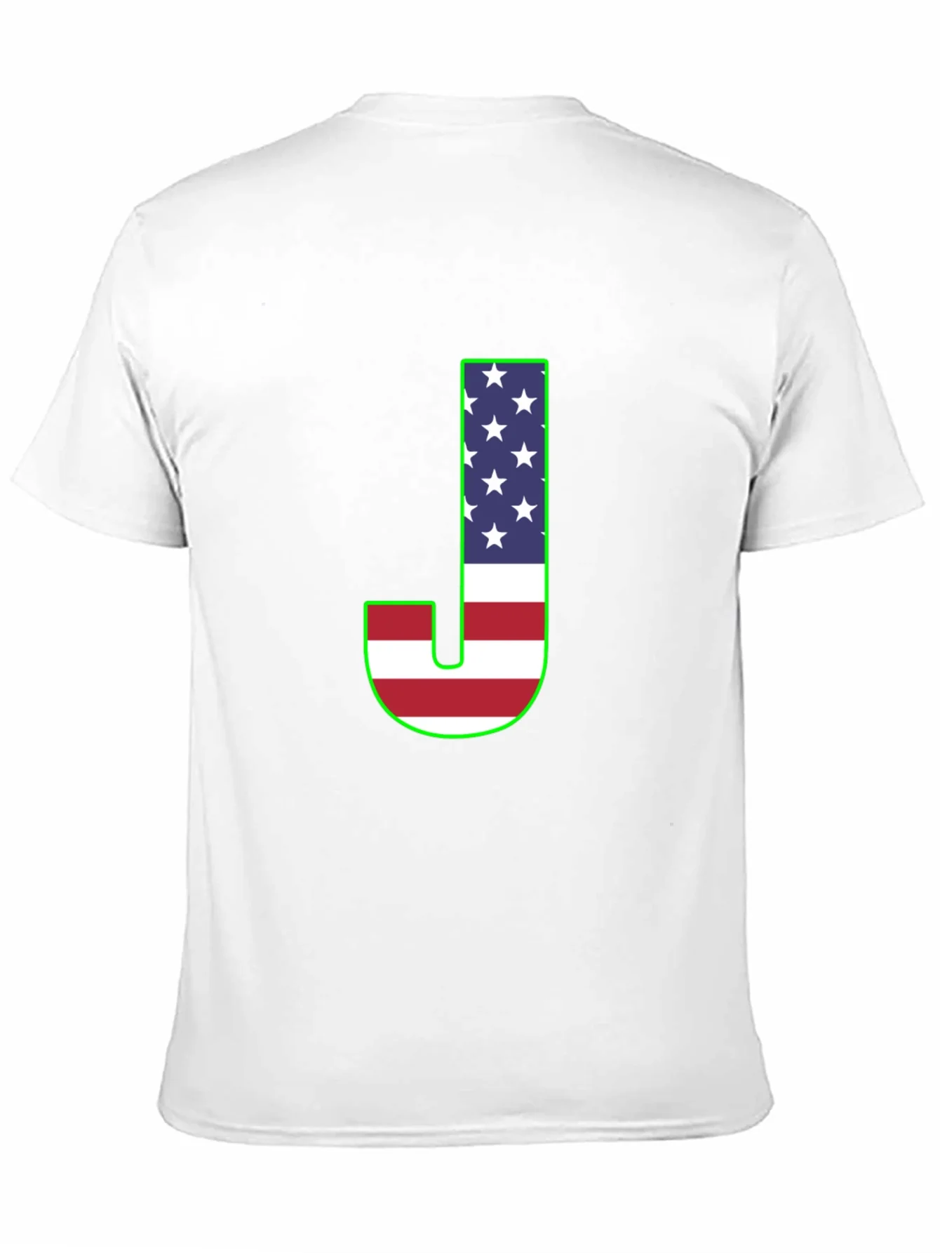 Letter J USA Flag Graphic T-Shirt