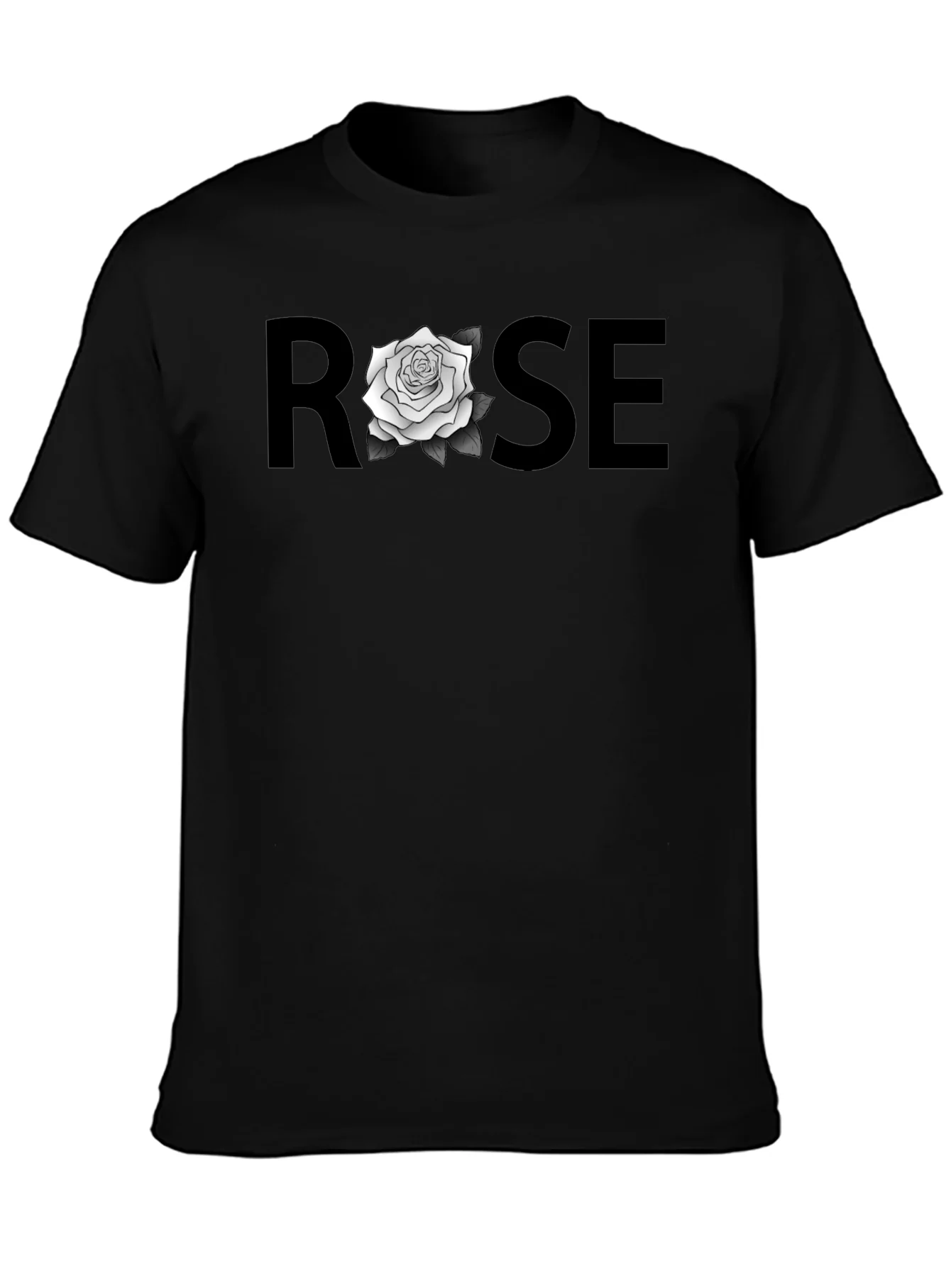 ROSE Graphic T-Shirt - Stylish Black Tee
