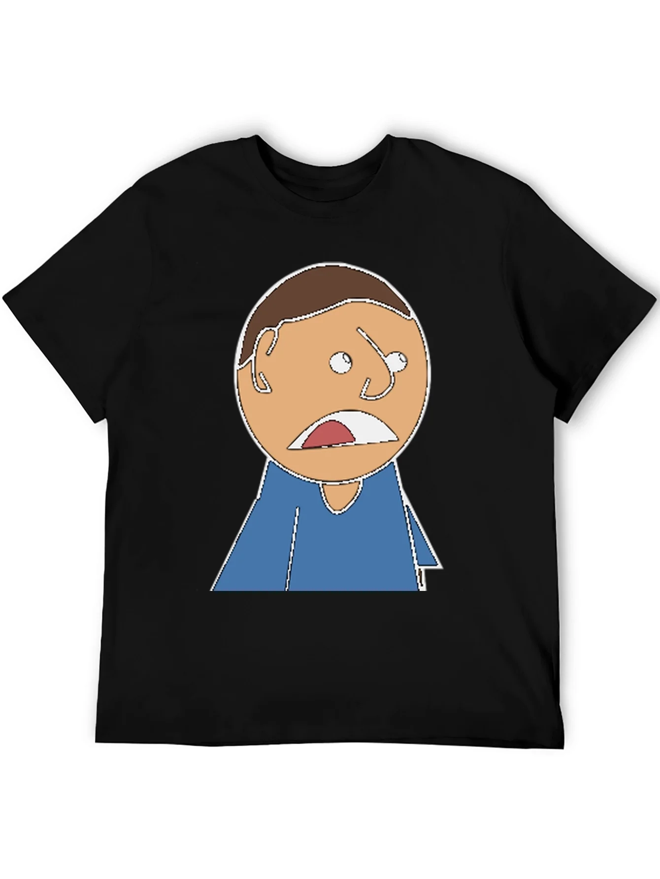 Cartoon Expression T-Shirt - Black Cotton Tee