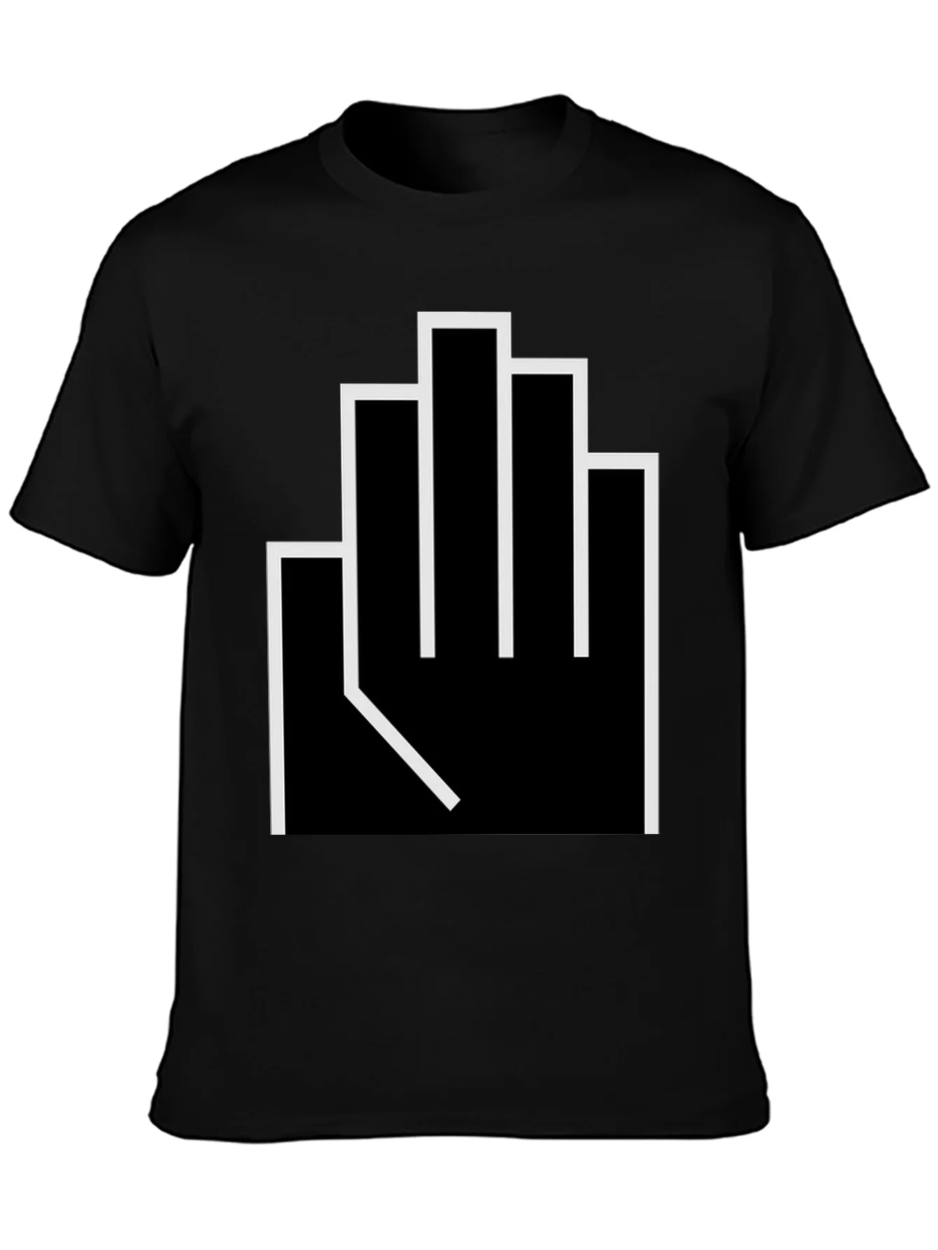 Geometric Middle Finger Graphic T-Shirt