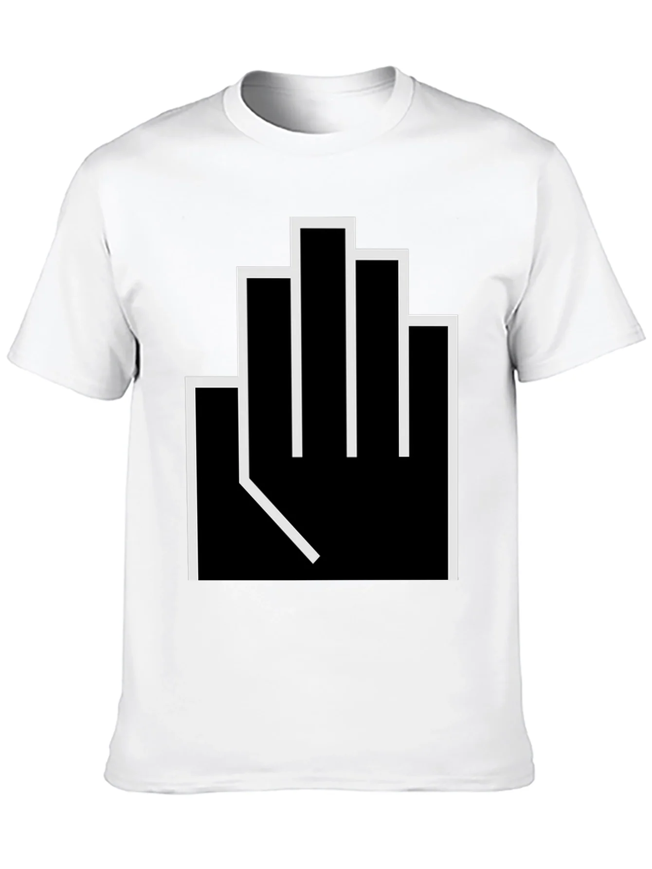 Geometric Middle Finger Graphic T-Shirt