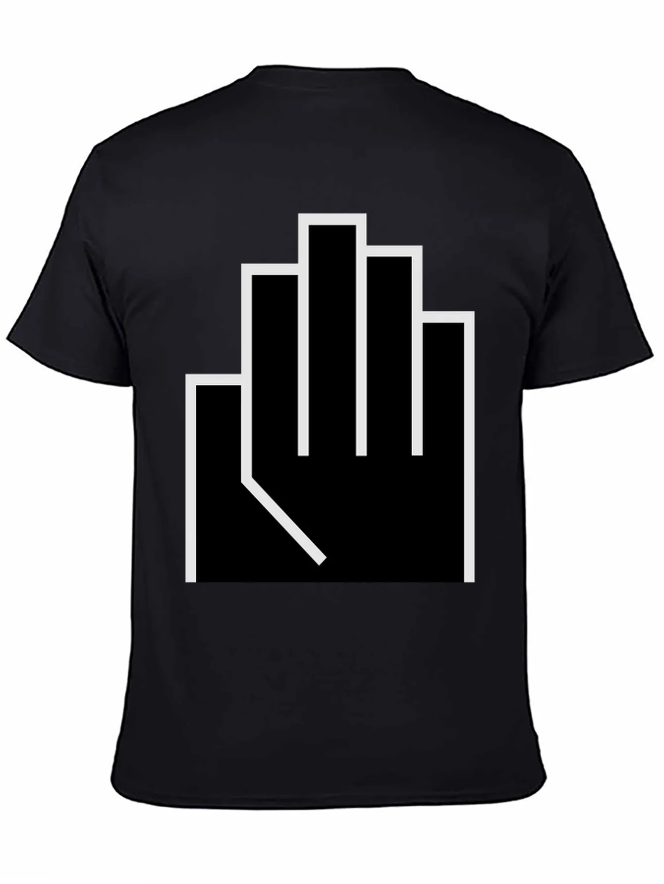 Geometric Middle Finger Graphic T-Shirt