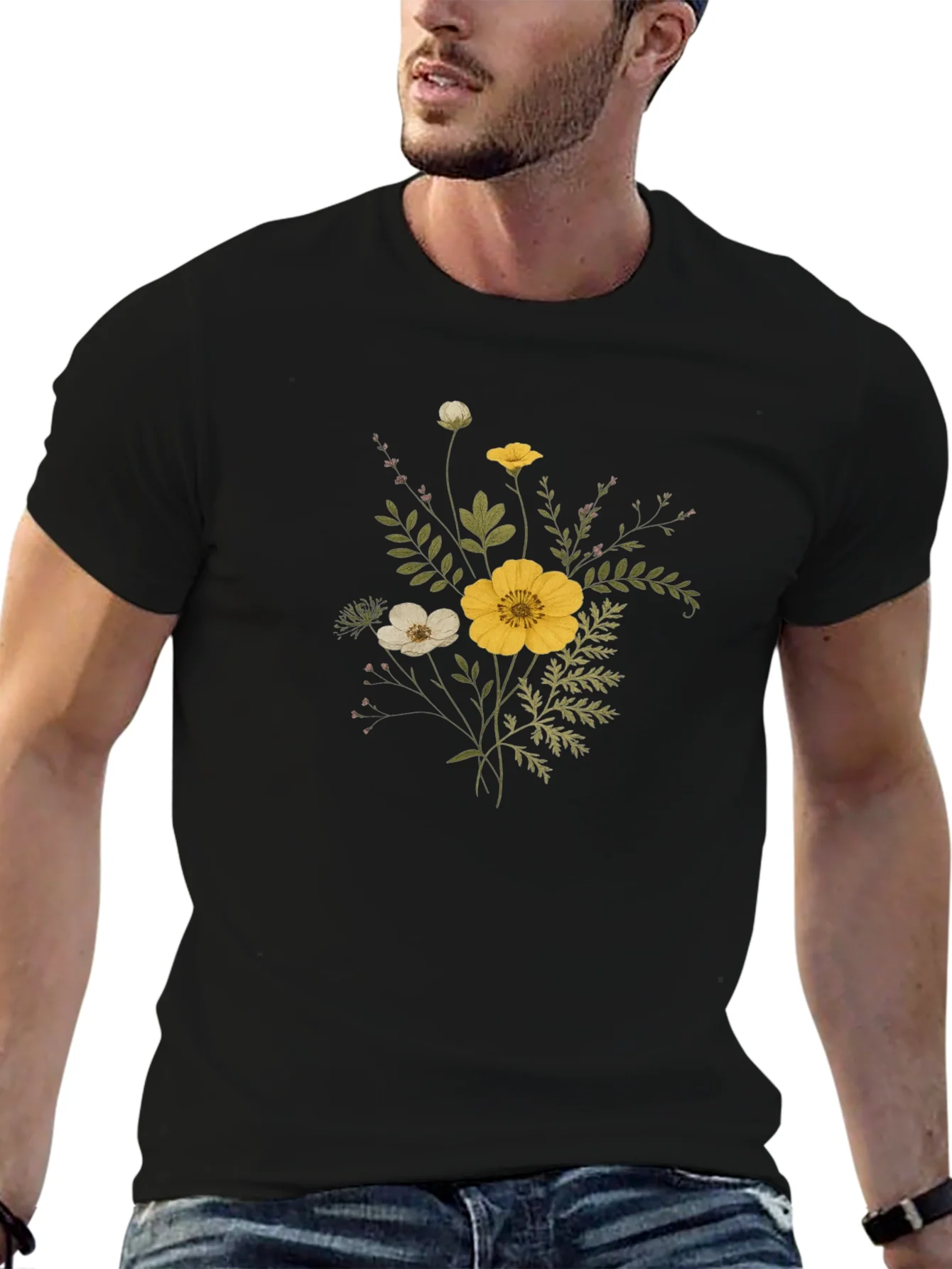 Floral Bouquet Graphic Tee - Stylish Unisex T-Shirt