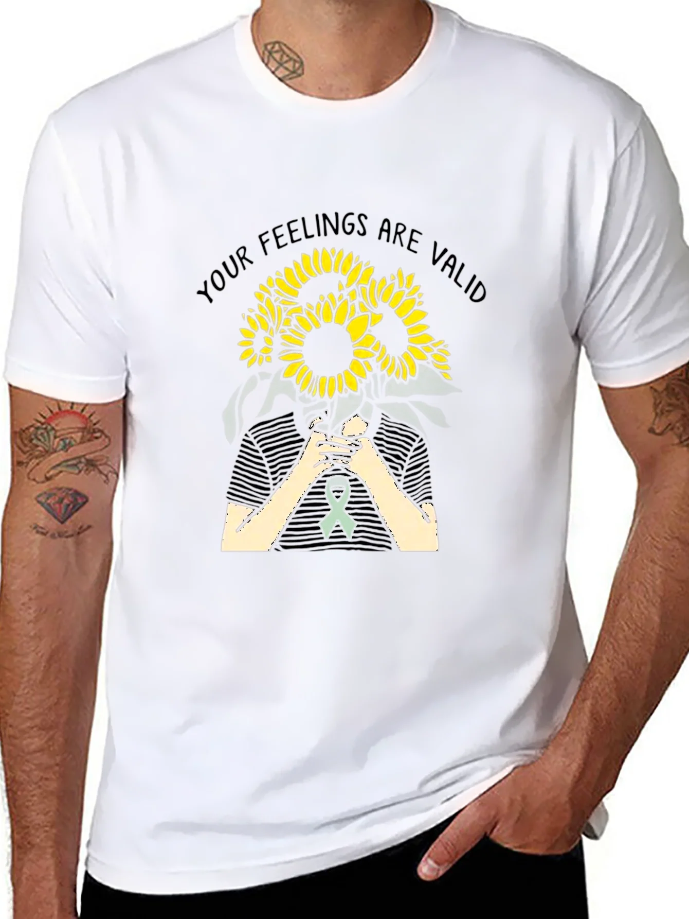 Feelings Are Valid Sunflower Graphic Tee