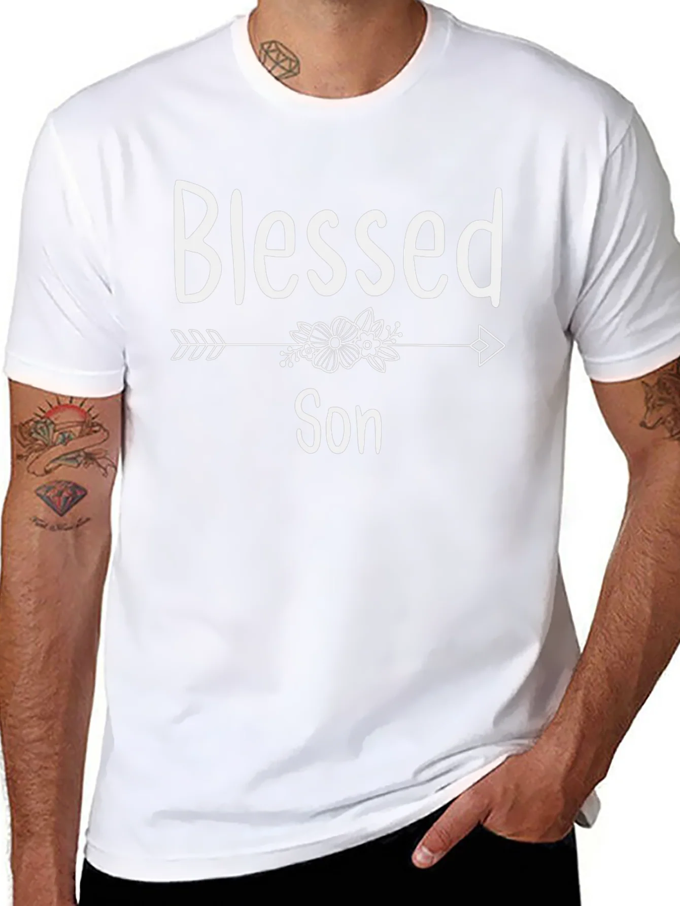 Blessed Son T-Shirt Arrow Floral Design