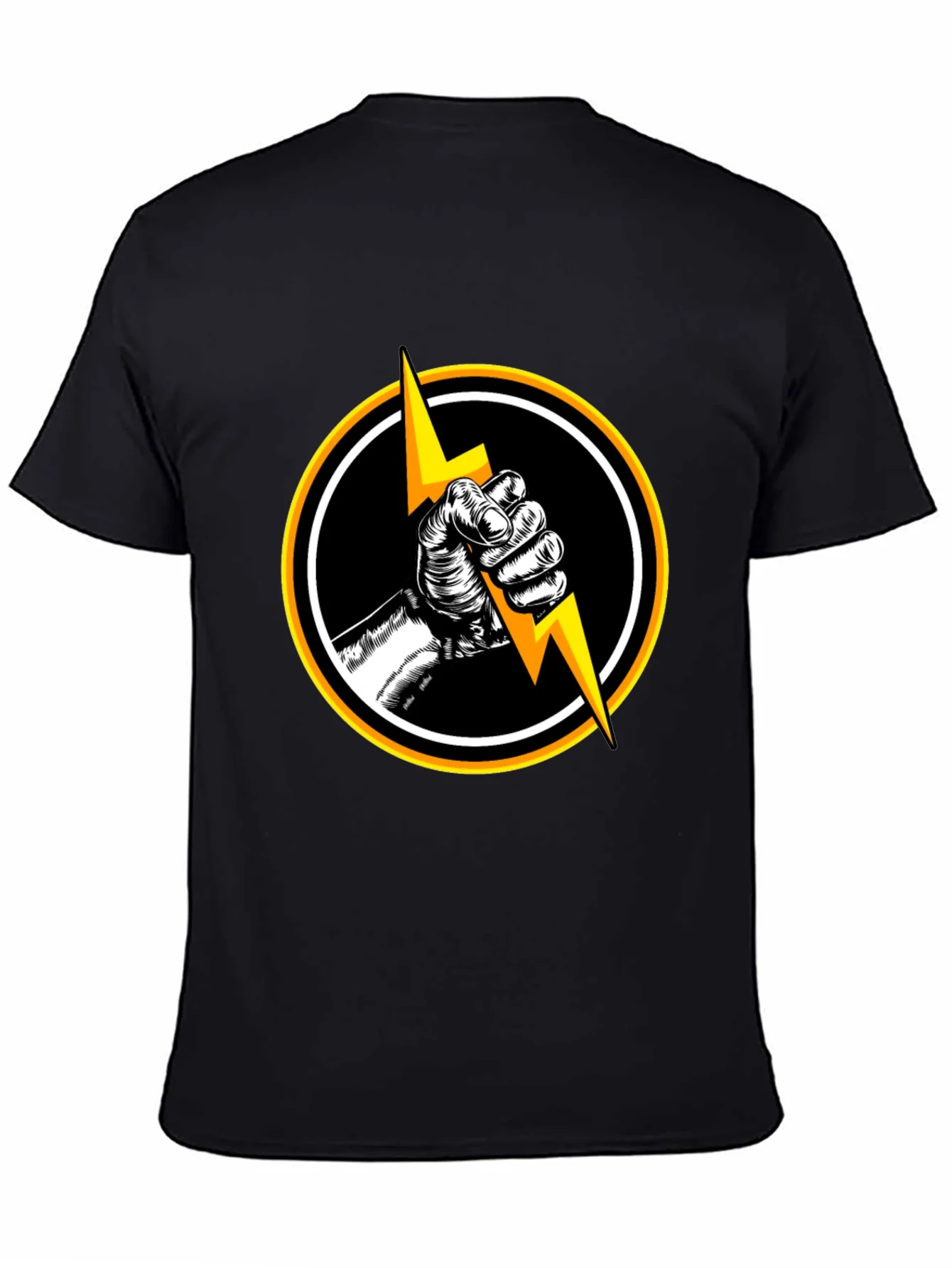 Black T-Shirt with Lightning Bolt Graphic