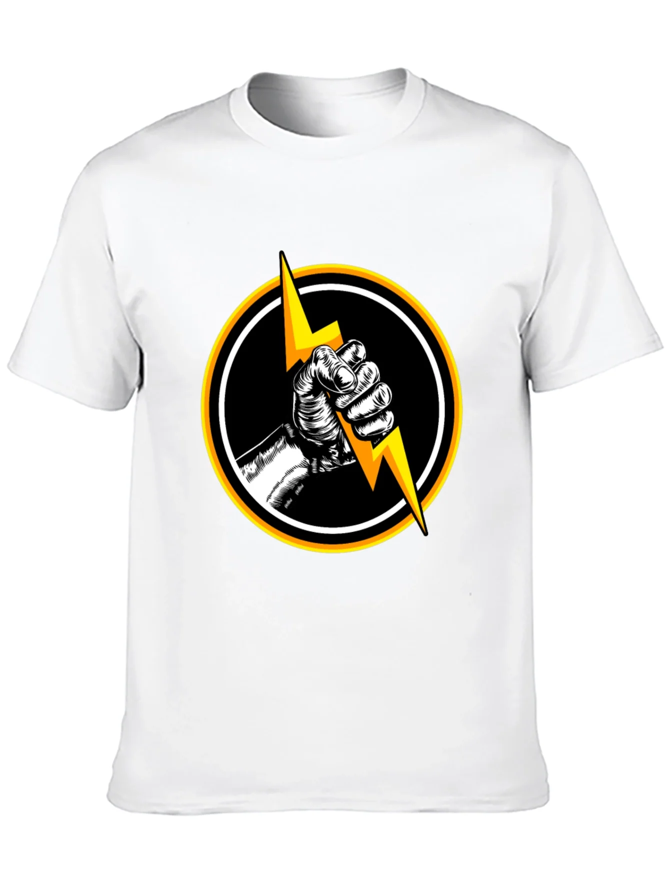 Black T-Shirt with Lightning Bolt Graphic