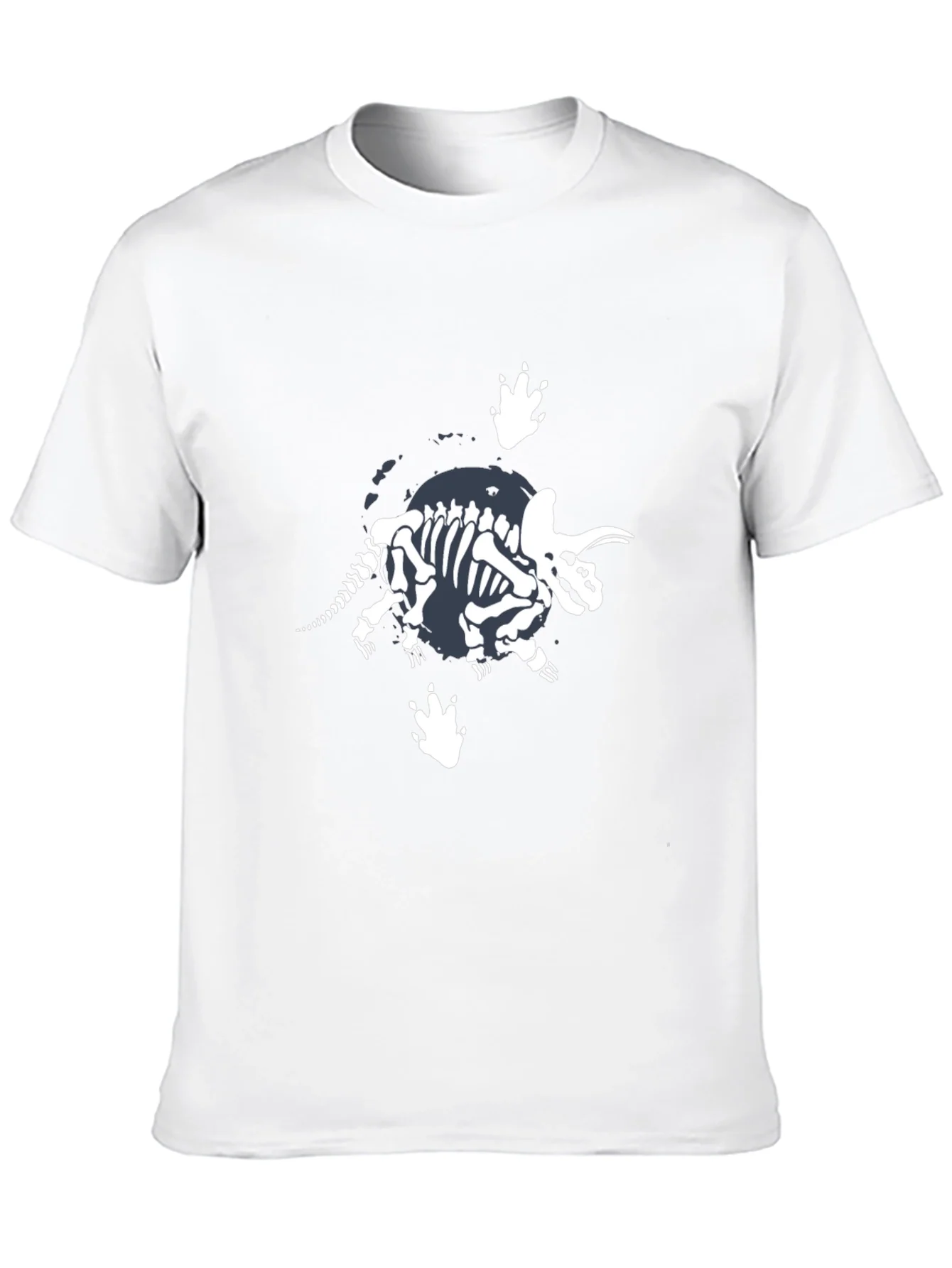 Dino Skeleton Graphic T-Shirt - Black