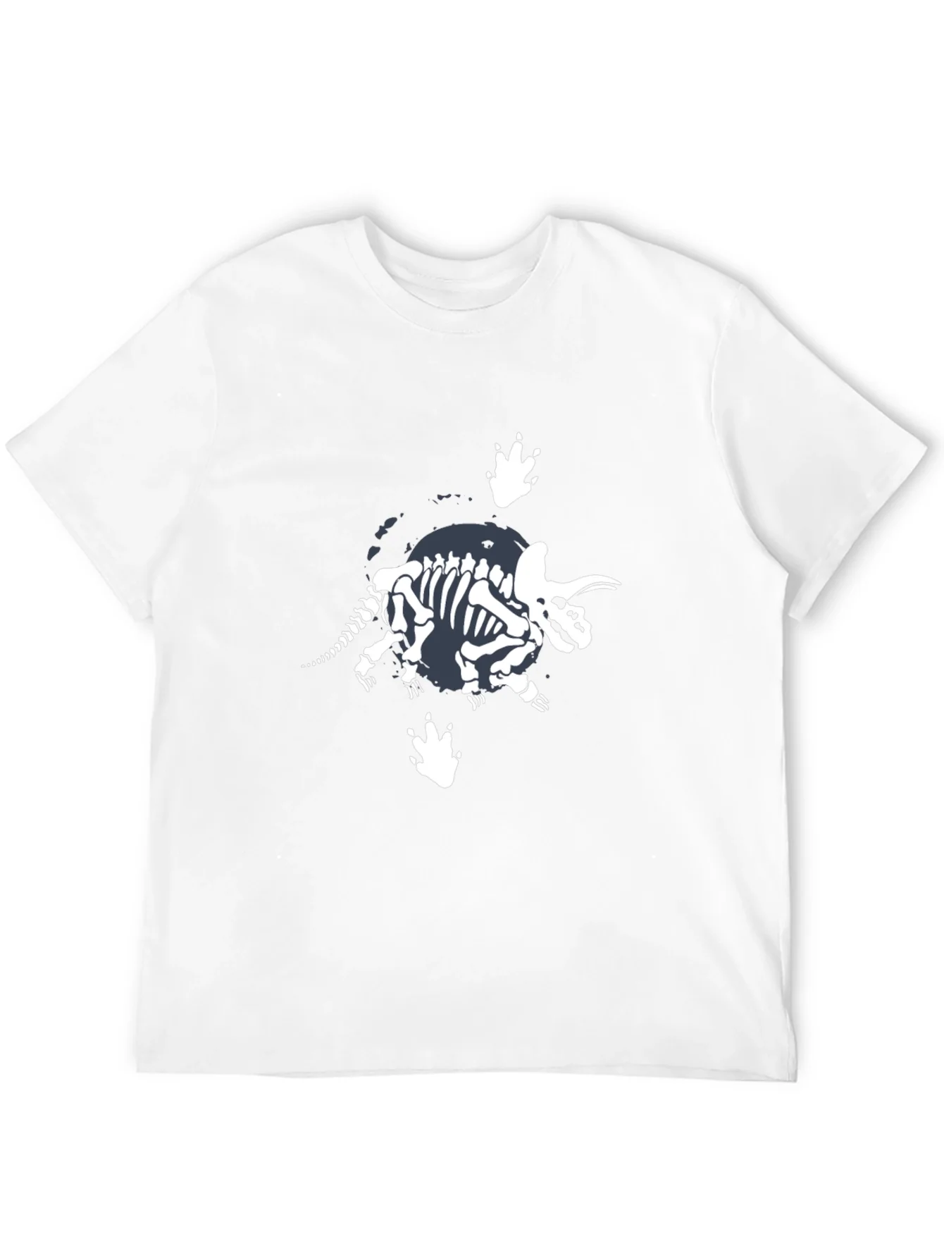 Dino Skeleton Graphic T-Shirt - Black