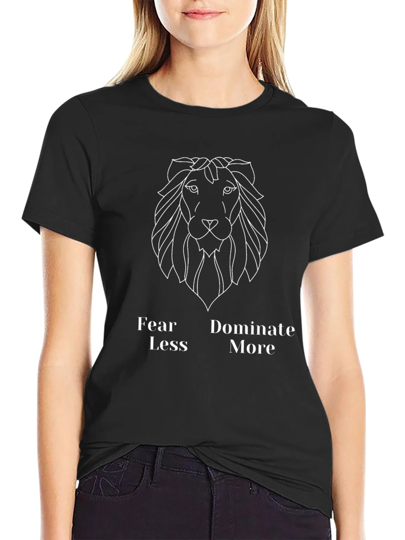 Fear Less Dominate More Graphic Tee - Black