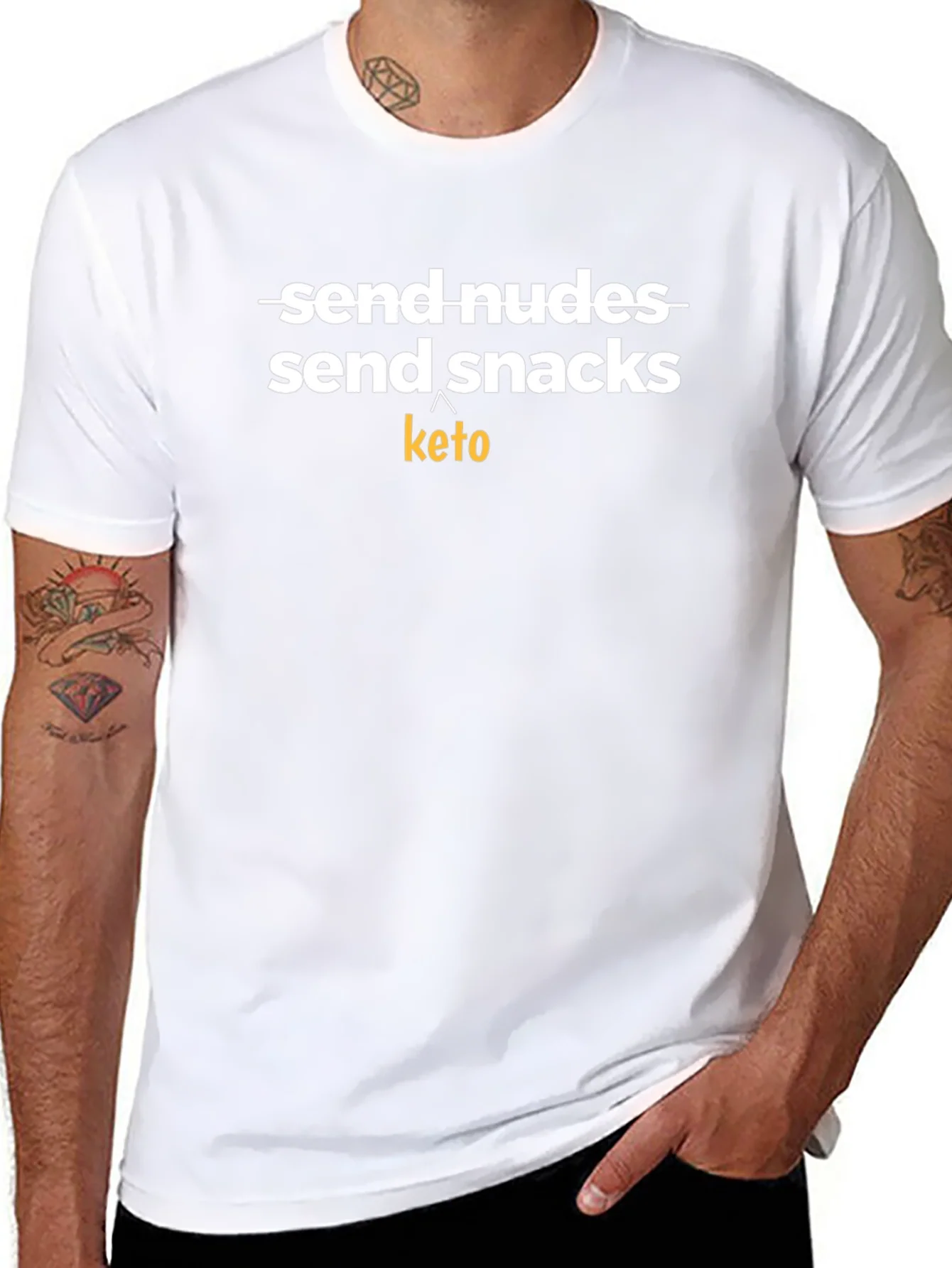 Send Snacks Keto T-Shirt - Black Novelty Tee