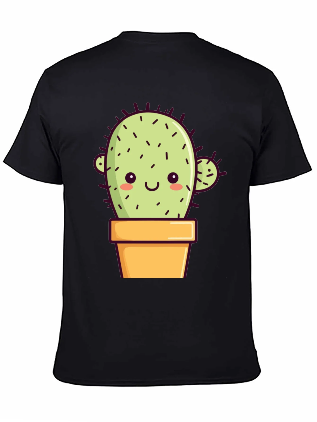 Cute Cactus T-Shirt - Black Cotton Tee