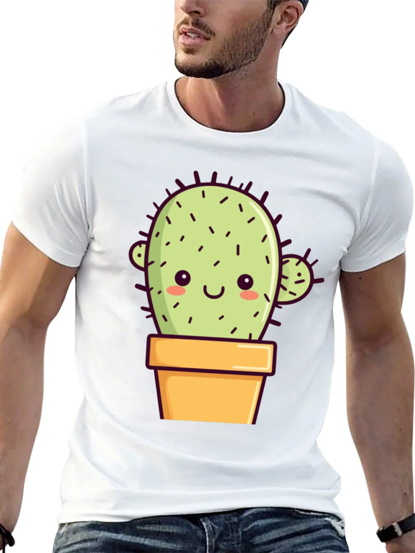 Cute Cactus T-Shirt - Black Cotton Tee