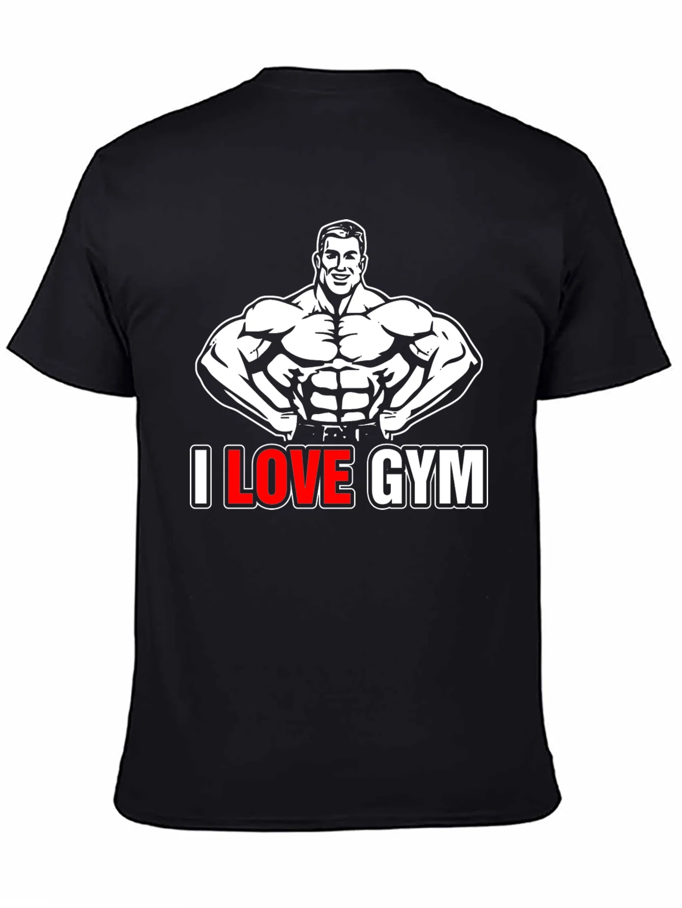 I Love Gym Black Graphic T-Shirt
