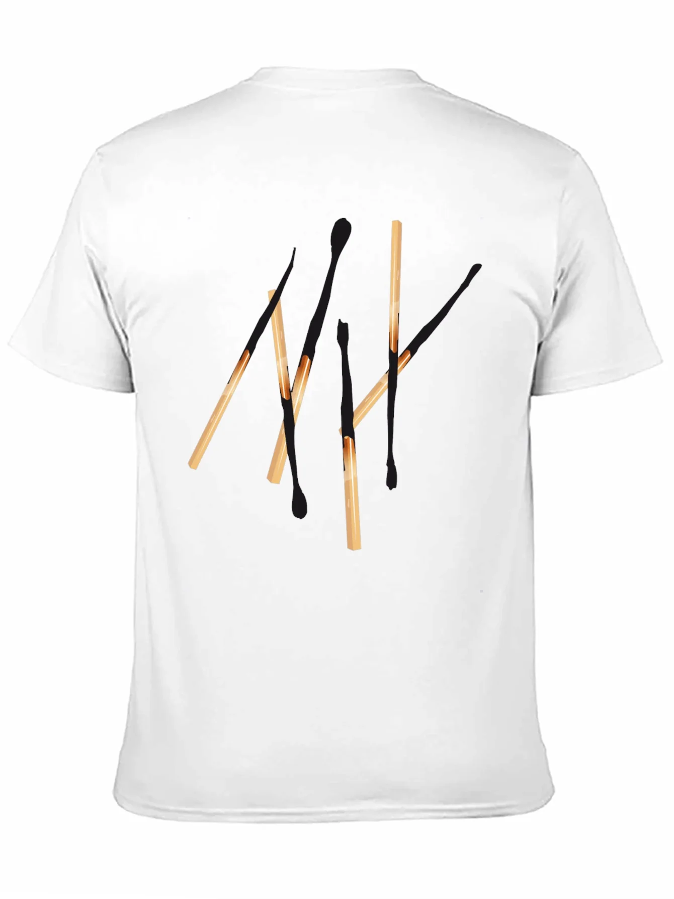 Abstract Matchsticks Graphic Black T-Shirt