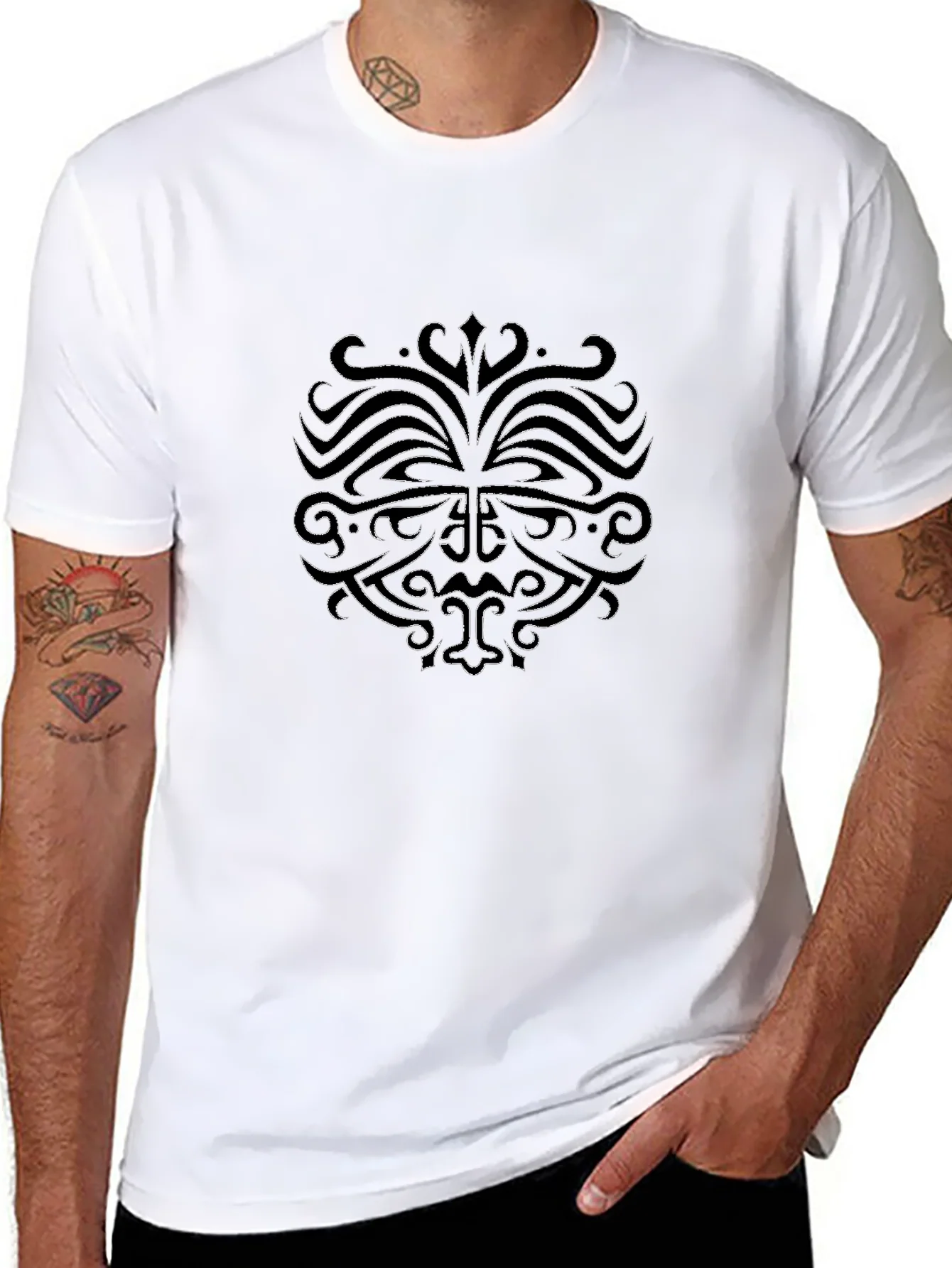 Black T-Shirt with Tribal Inspired Design