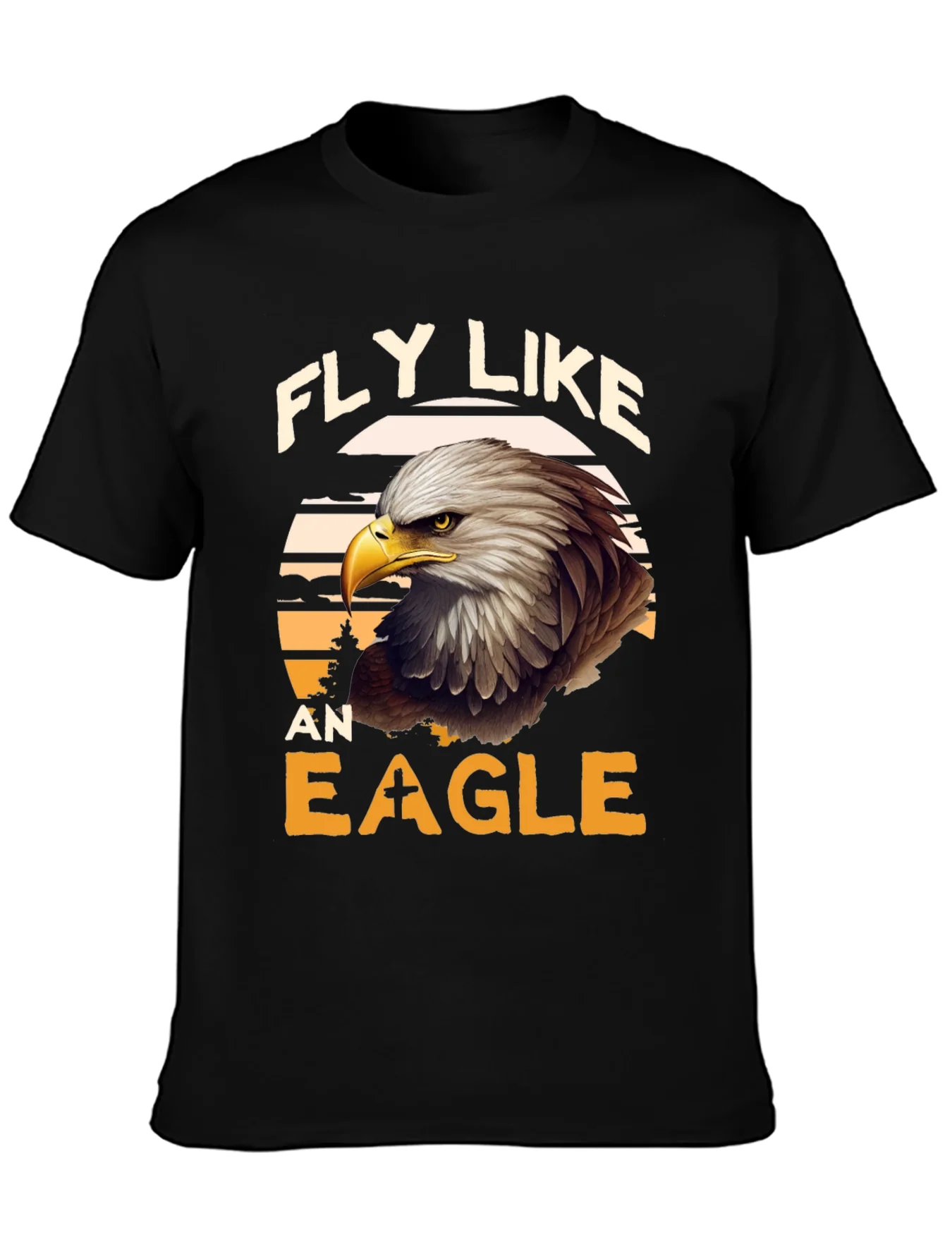 Fly Like an Eagle Graphic Tee - Black