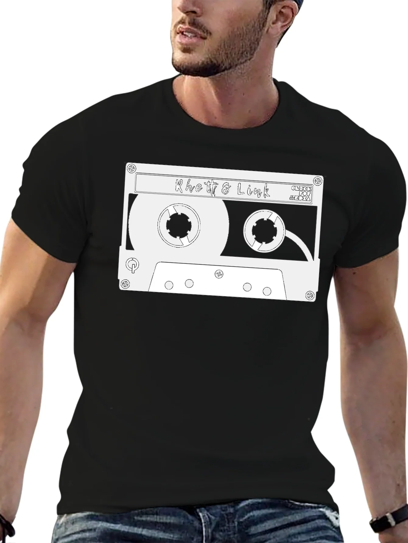 Rhett & Link Cassette Tape Graphic Black T-Shirt