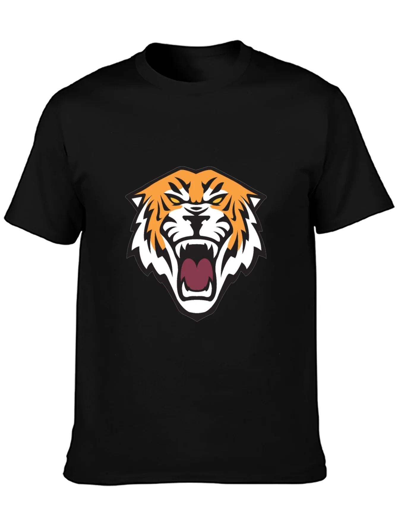 Mens Black T-Shirt with Tiger Graphic